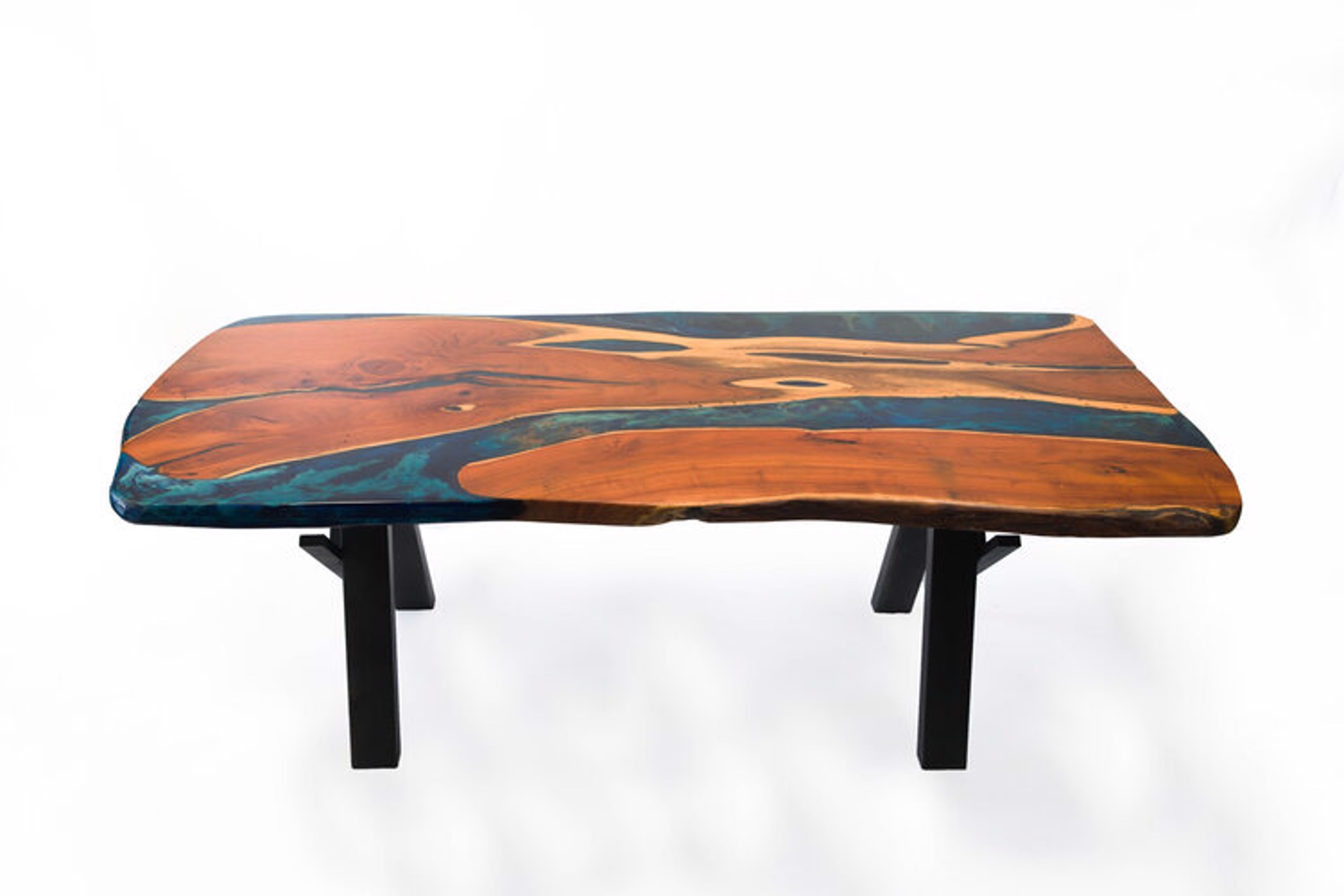 Mesquite Two Rivers Resin Table ~ Inquire to Order by Kirk Allan