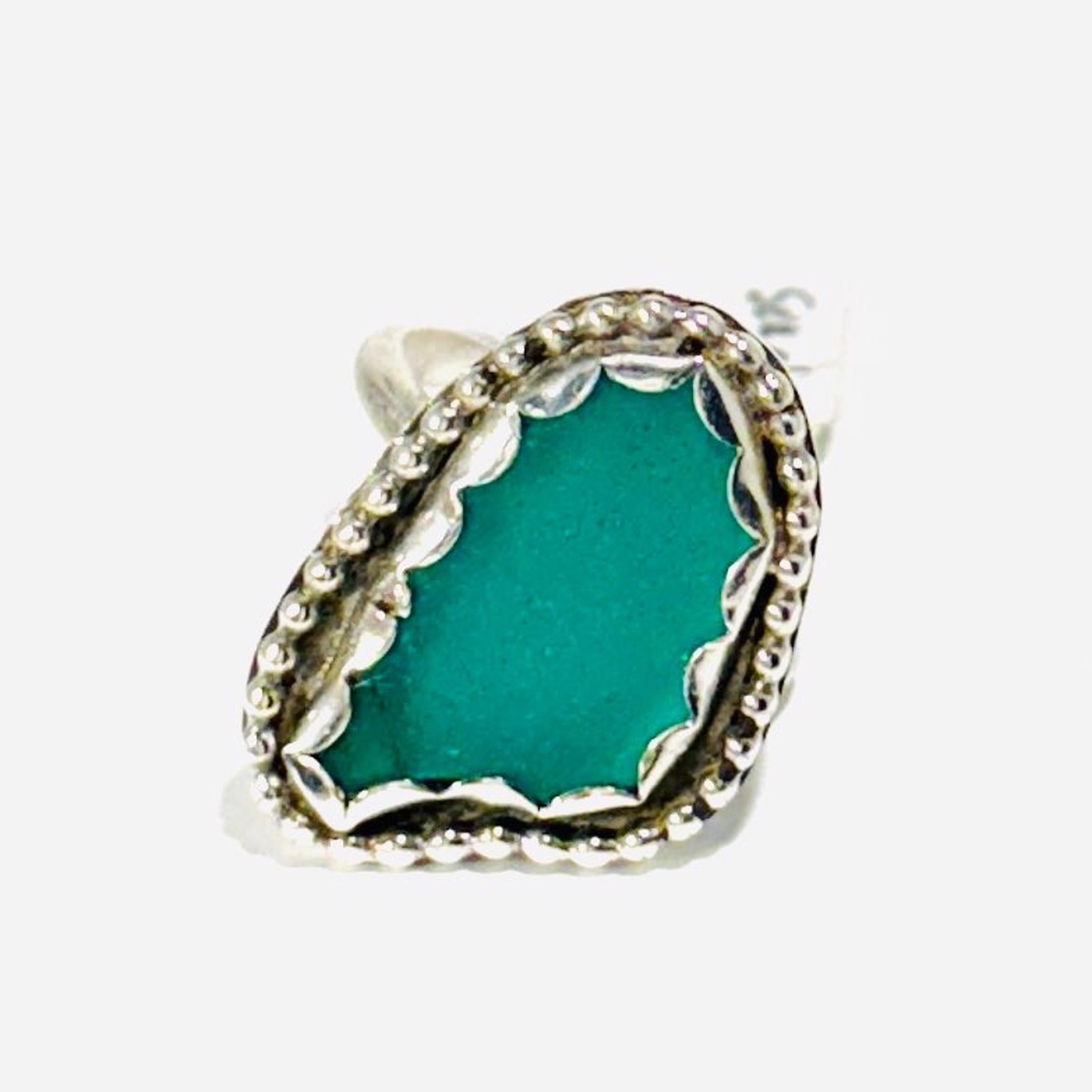 Sea Glass Ring, Green sz8.50 AB23-52 by Anne Bivens
