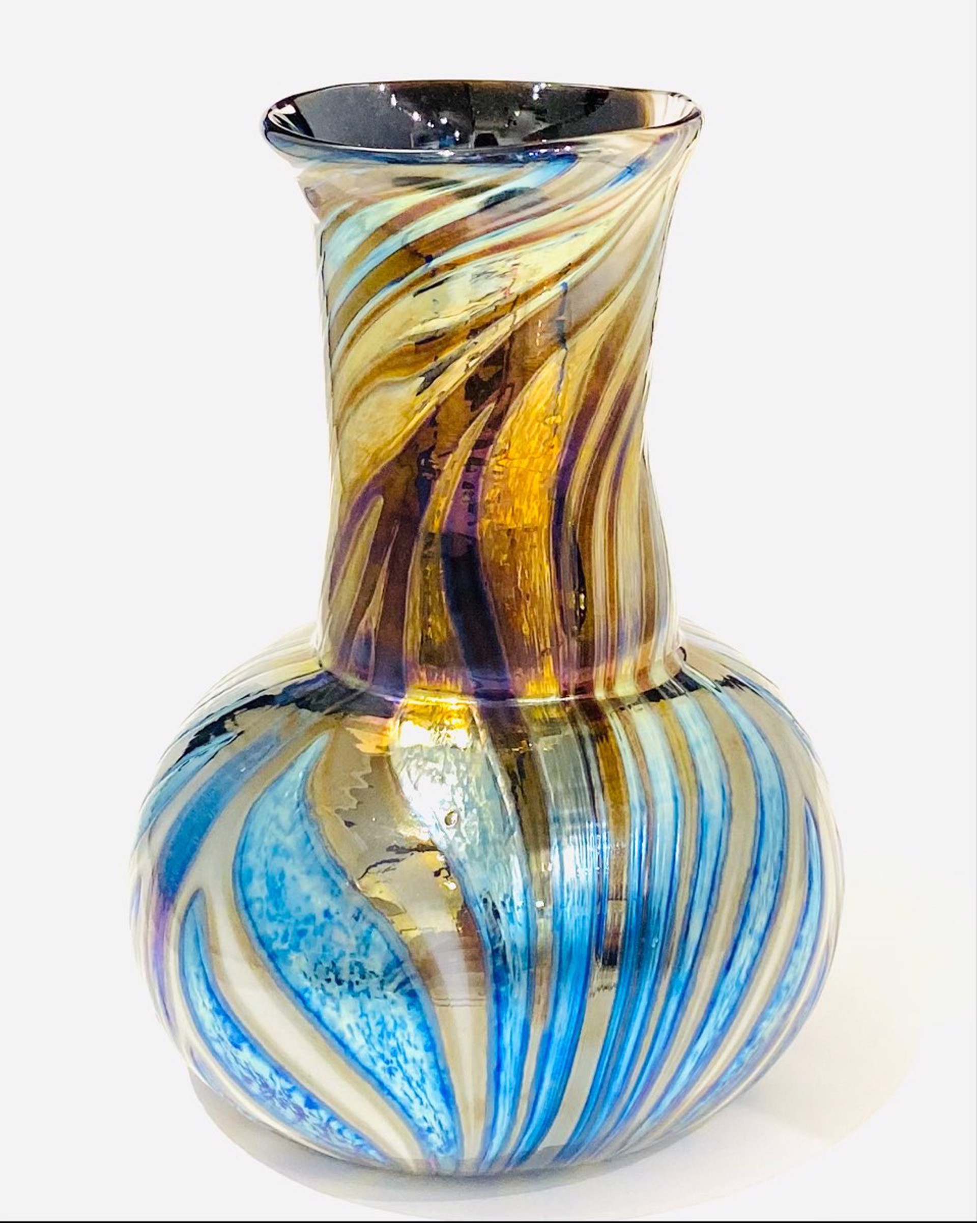 JG22-14 Fumed Glass Vase by John Glass