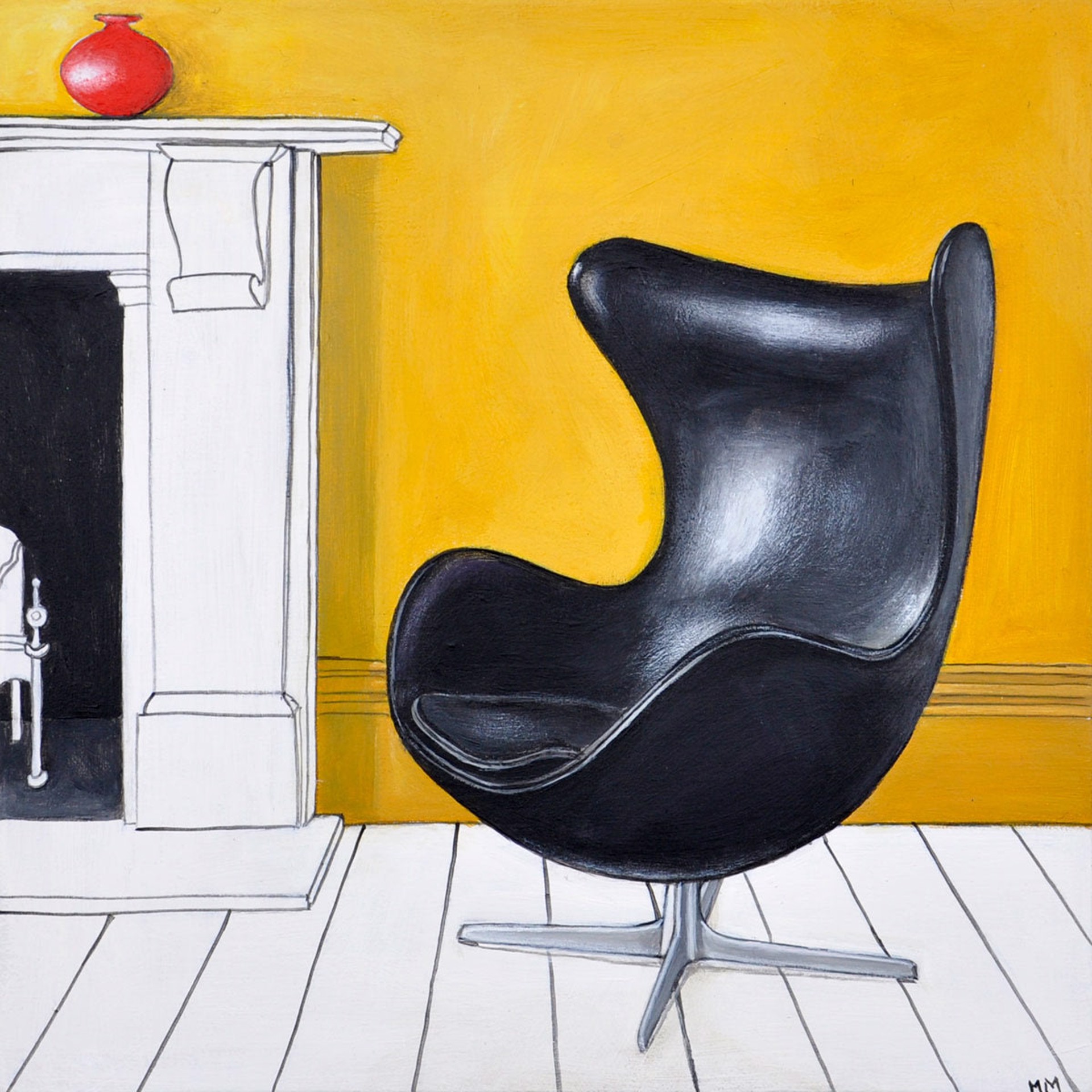 Black Egg Chair by Mara Minuzzo