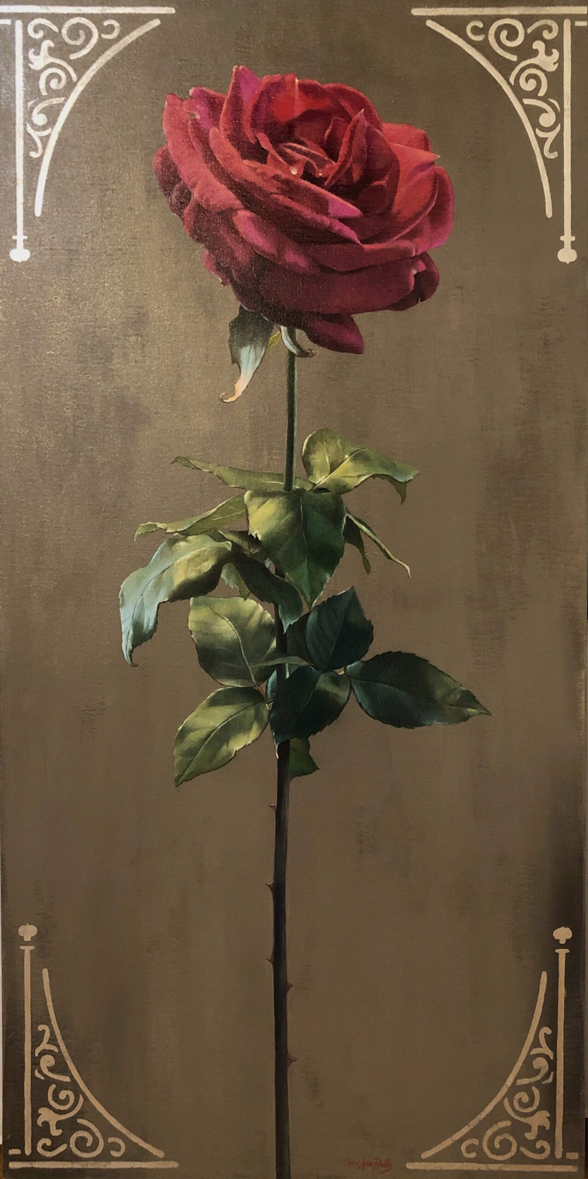 Connie Lynn Reilly "Long Stem Red" by Oil Painters of America