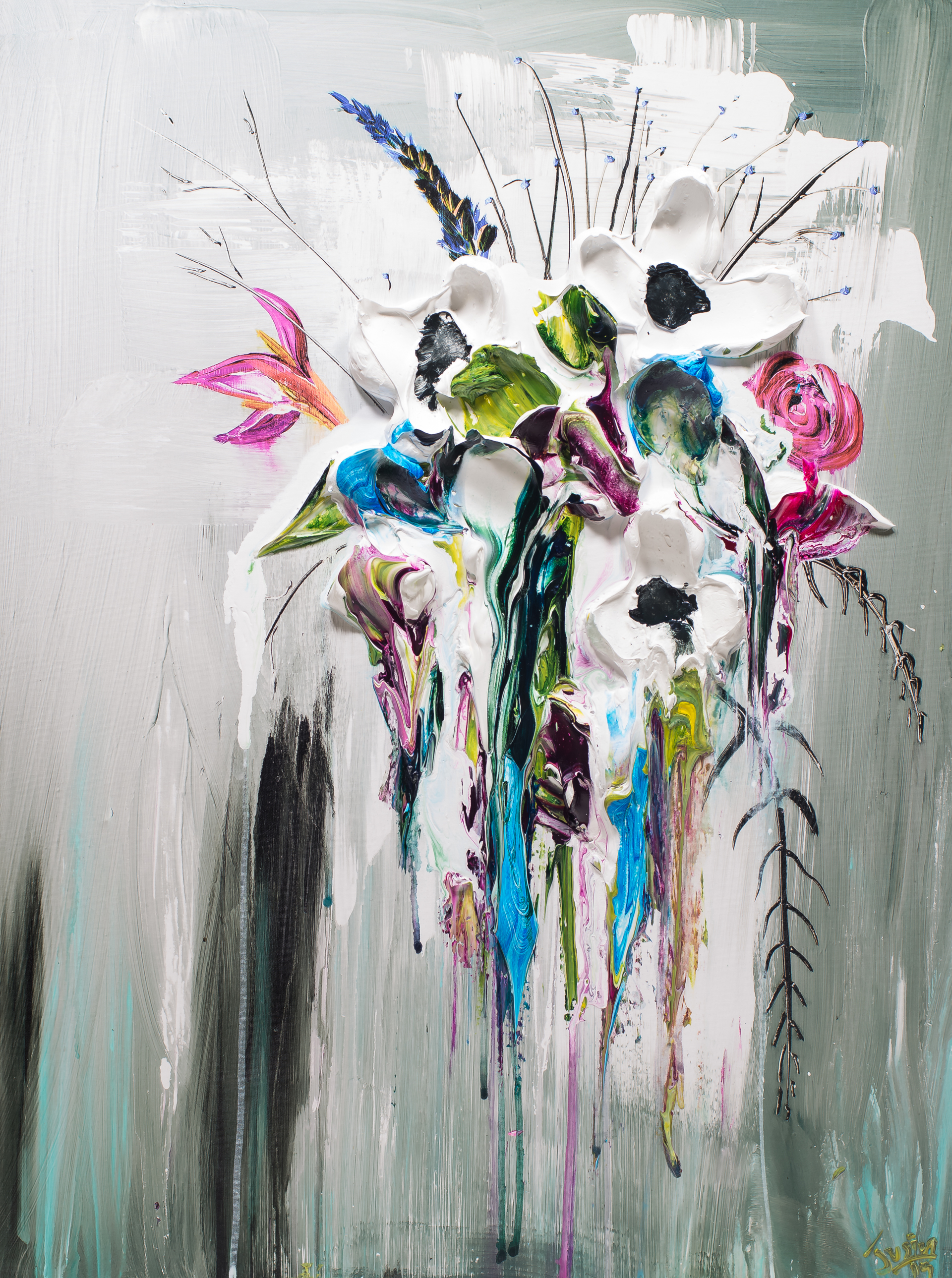 ABSTRACT FLORAL BOUQUET HPAE 9/50 by JUSTIN GAFFREY