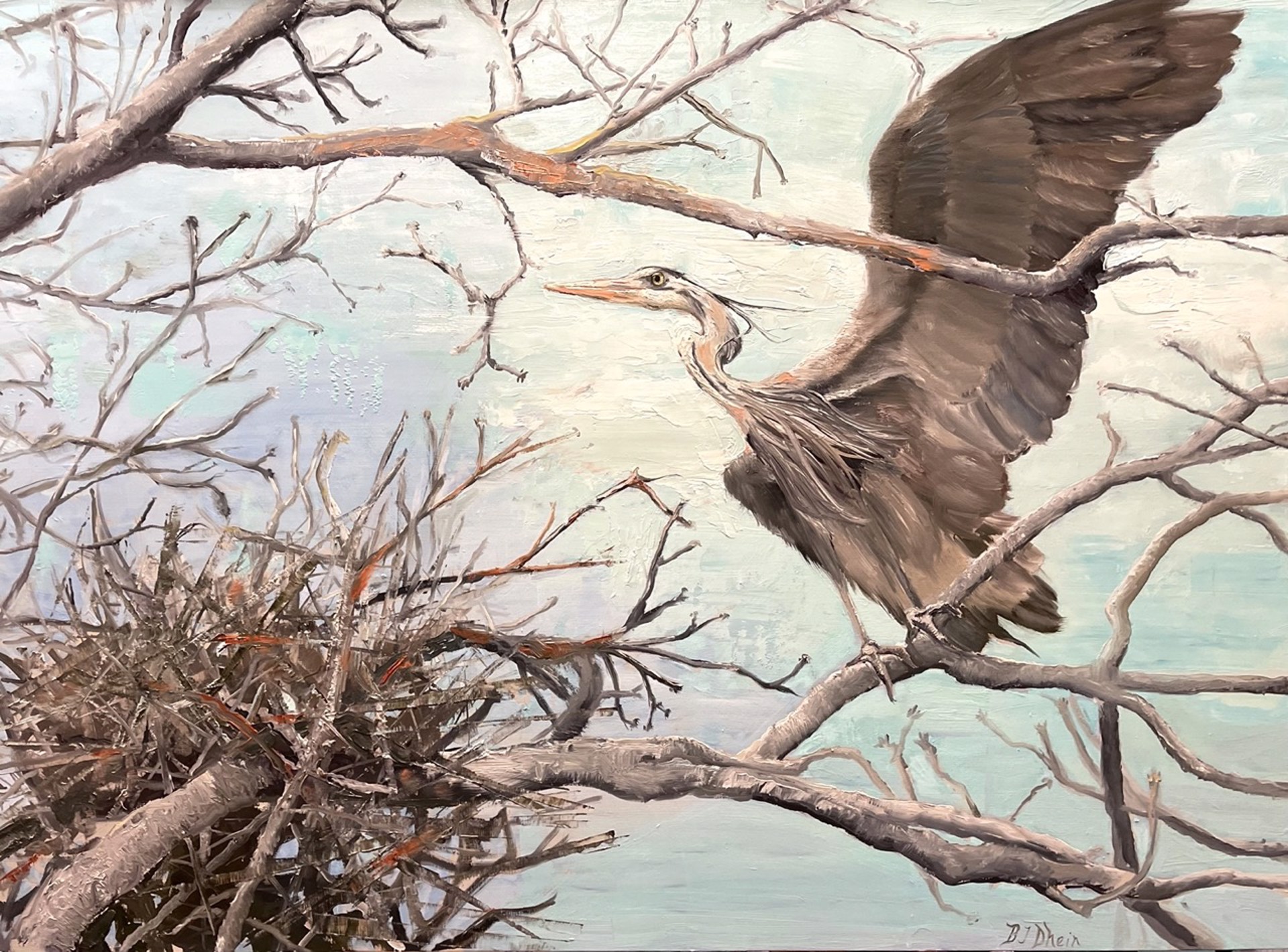 Heron Landing by Bonnie Dhein