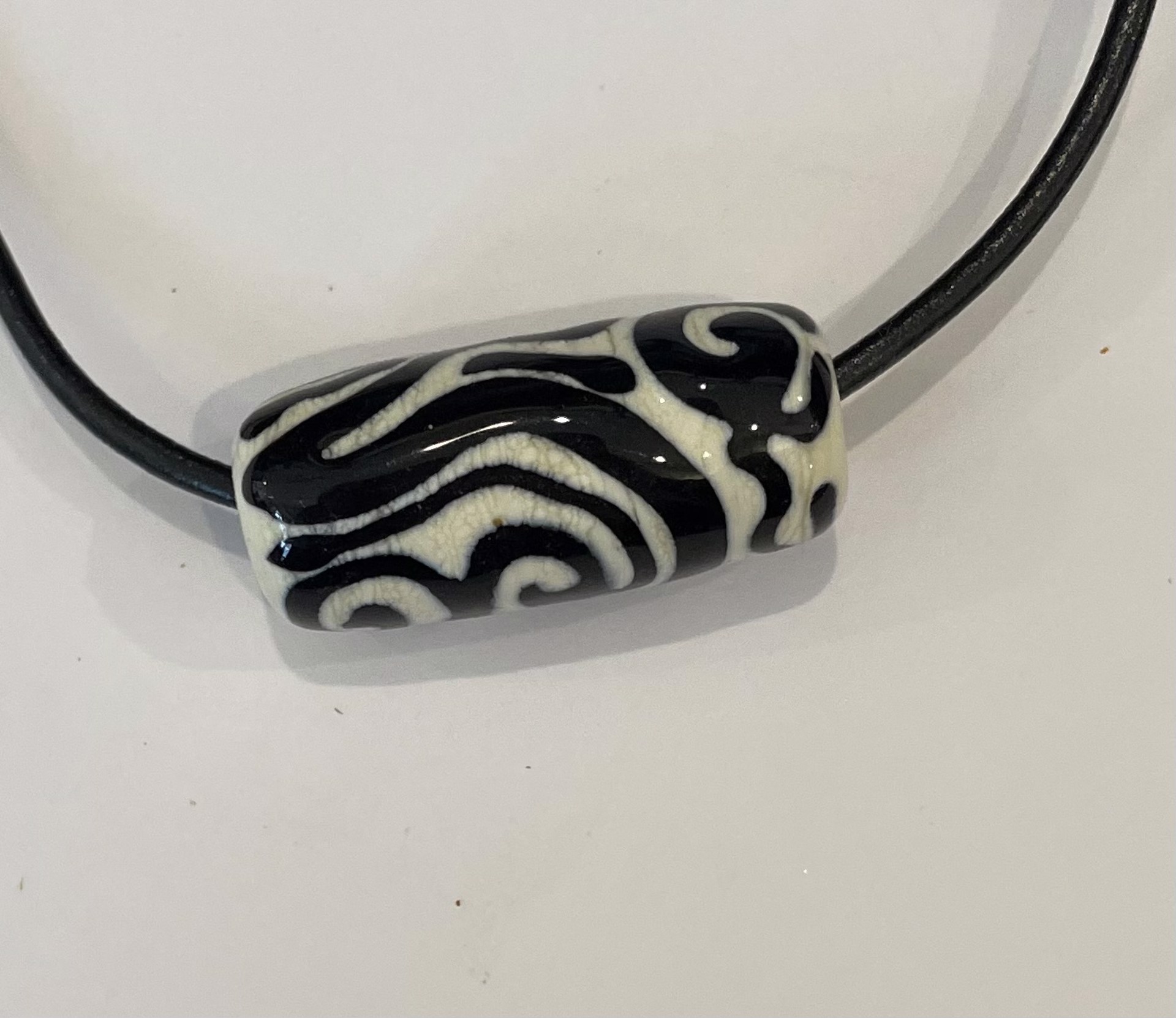 Black and White Barrell Necklace by Emelie Hebert