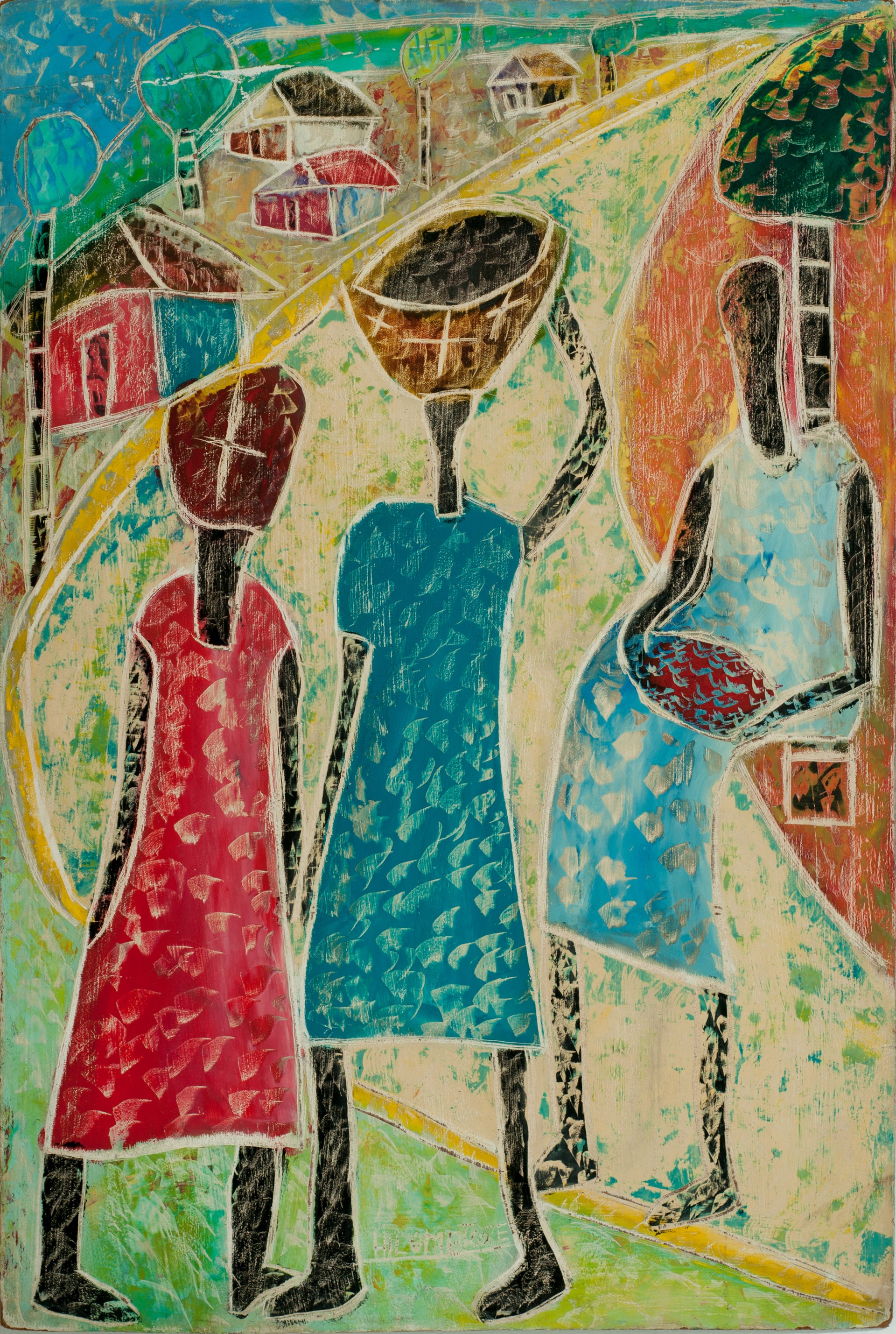 Faceless Sellers #3-10-88GSN by Hilome Jose (Haitian, b.1947)