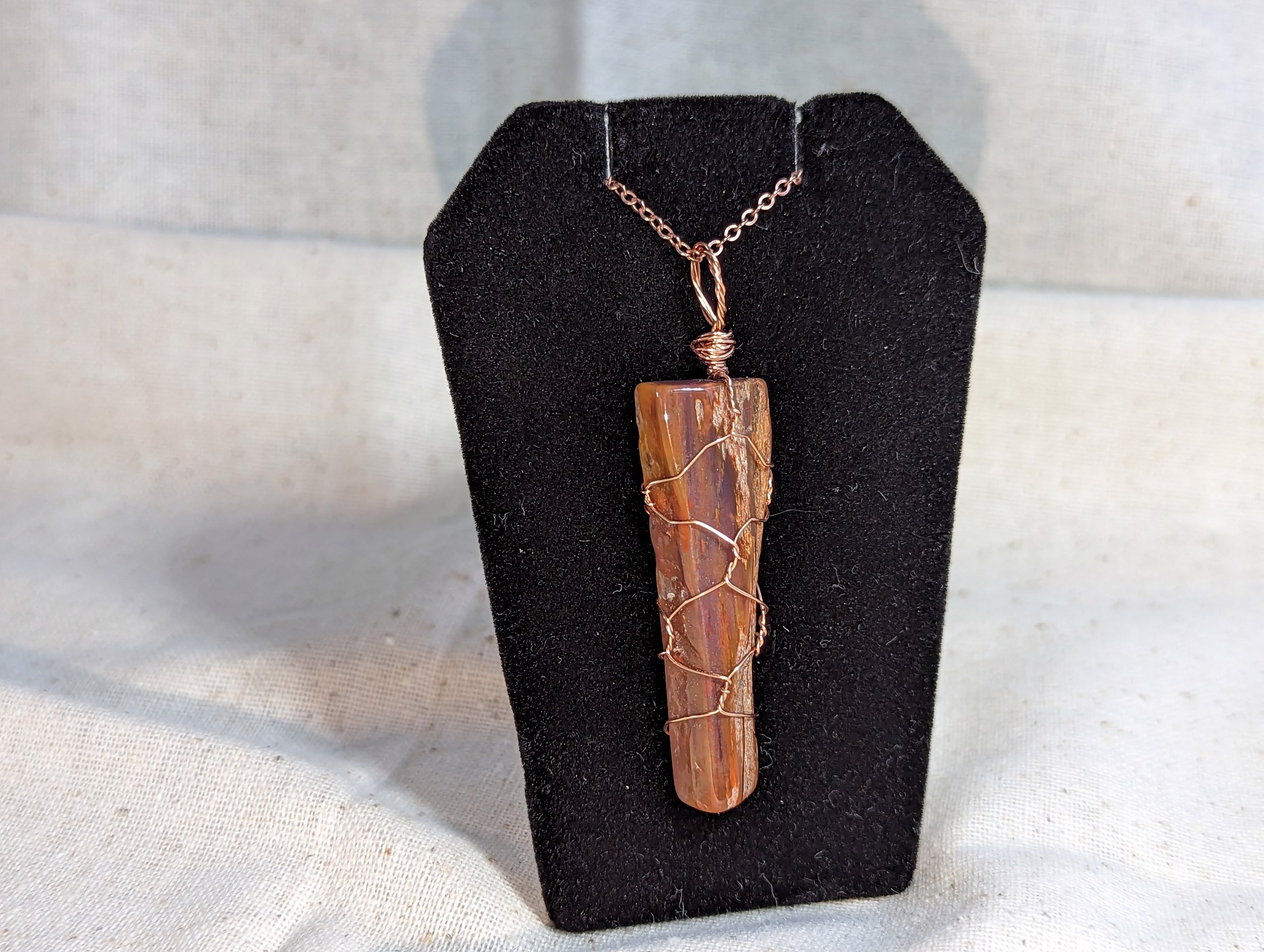 Petrified wood pendant by Betty Binder