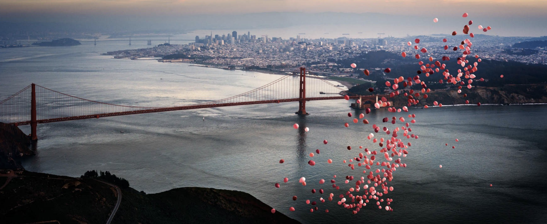 Balloons over San Francisco by David Drebin