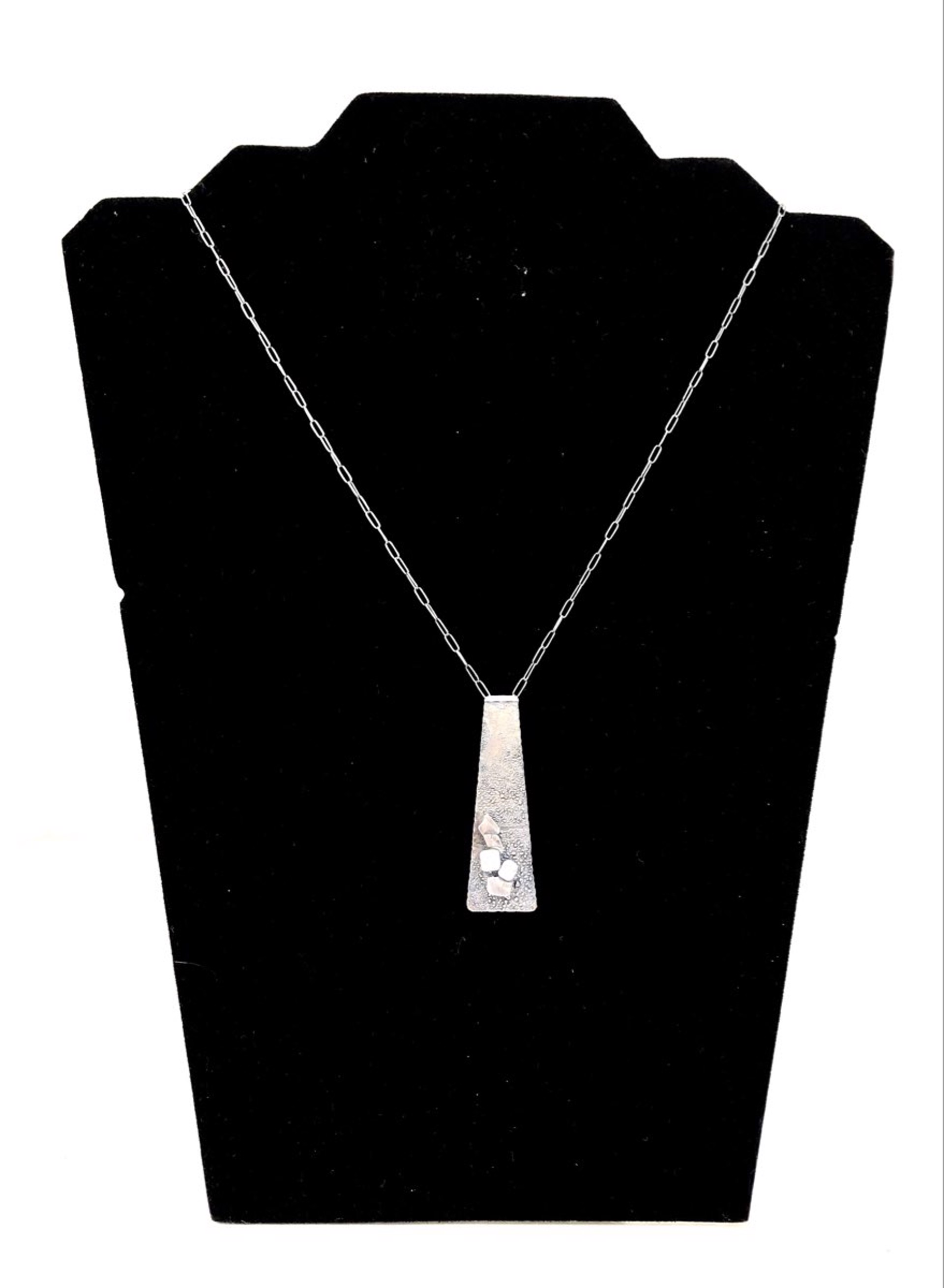 Tension Cluster Pendant in Silver Squares by Theresa St. Romain