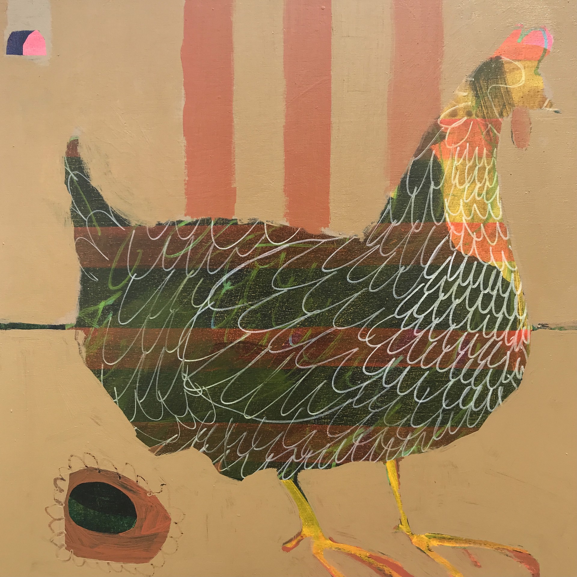 Hen with Nest by Rachael Van Dyke