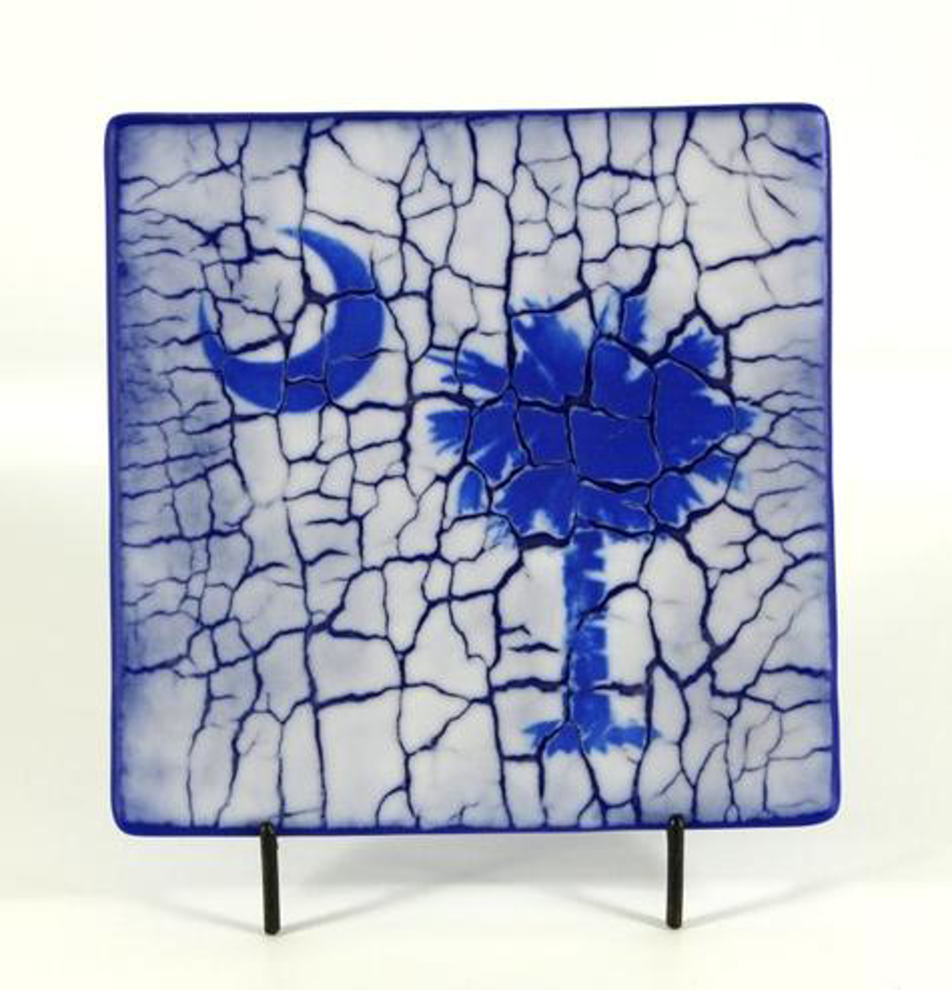 Palmetto Plate - Blue with Crackle by Greg Rawls