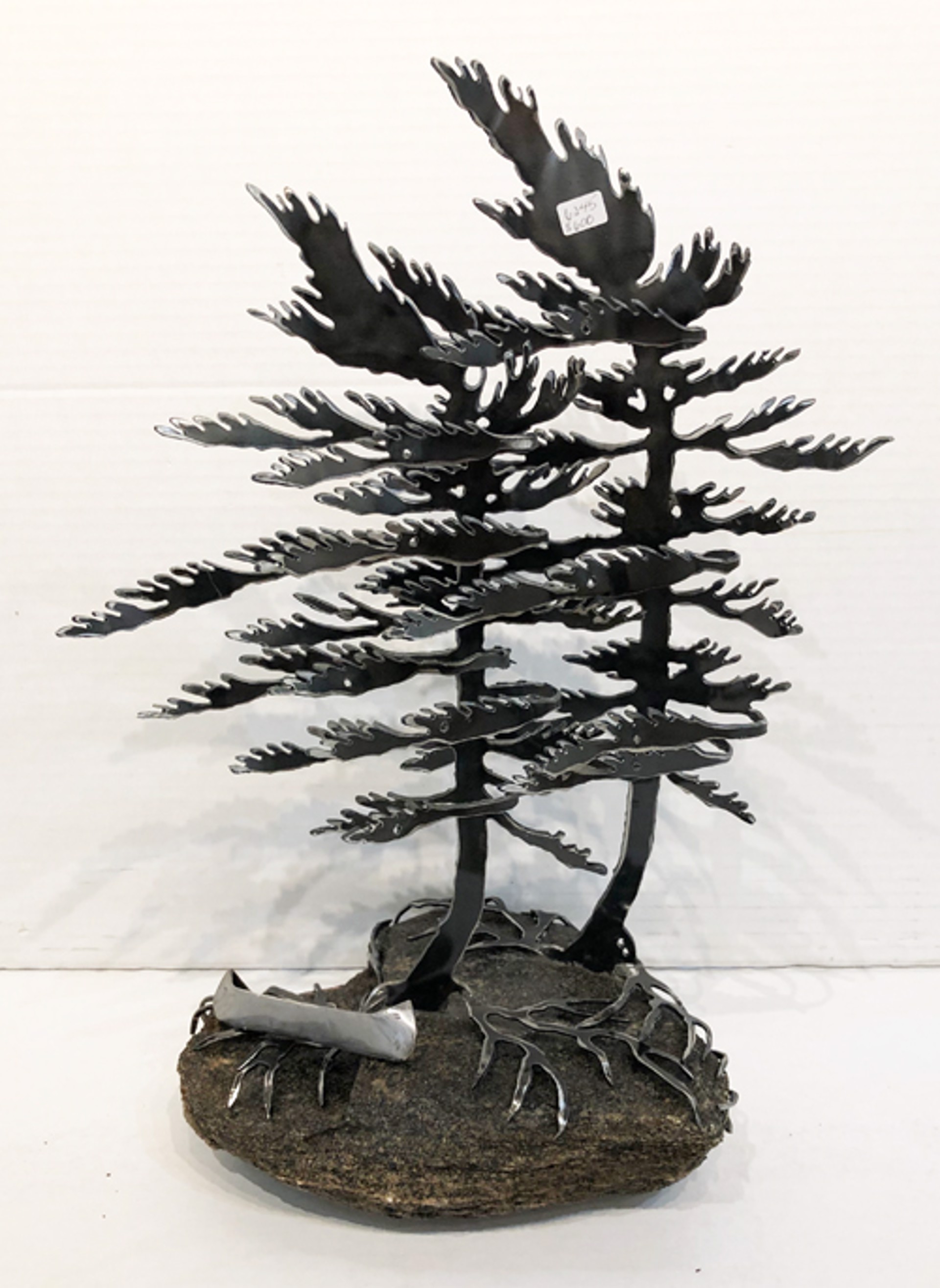 Two Pine with  grey canoe - 6245 by Cathy Mark