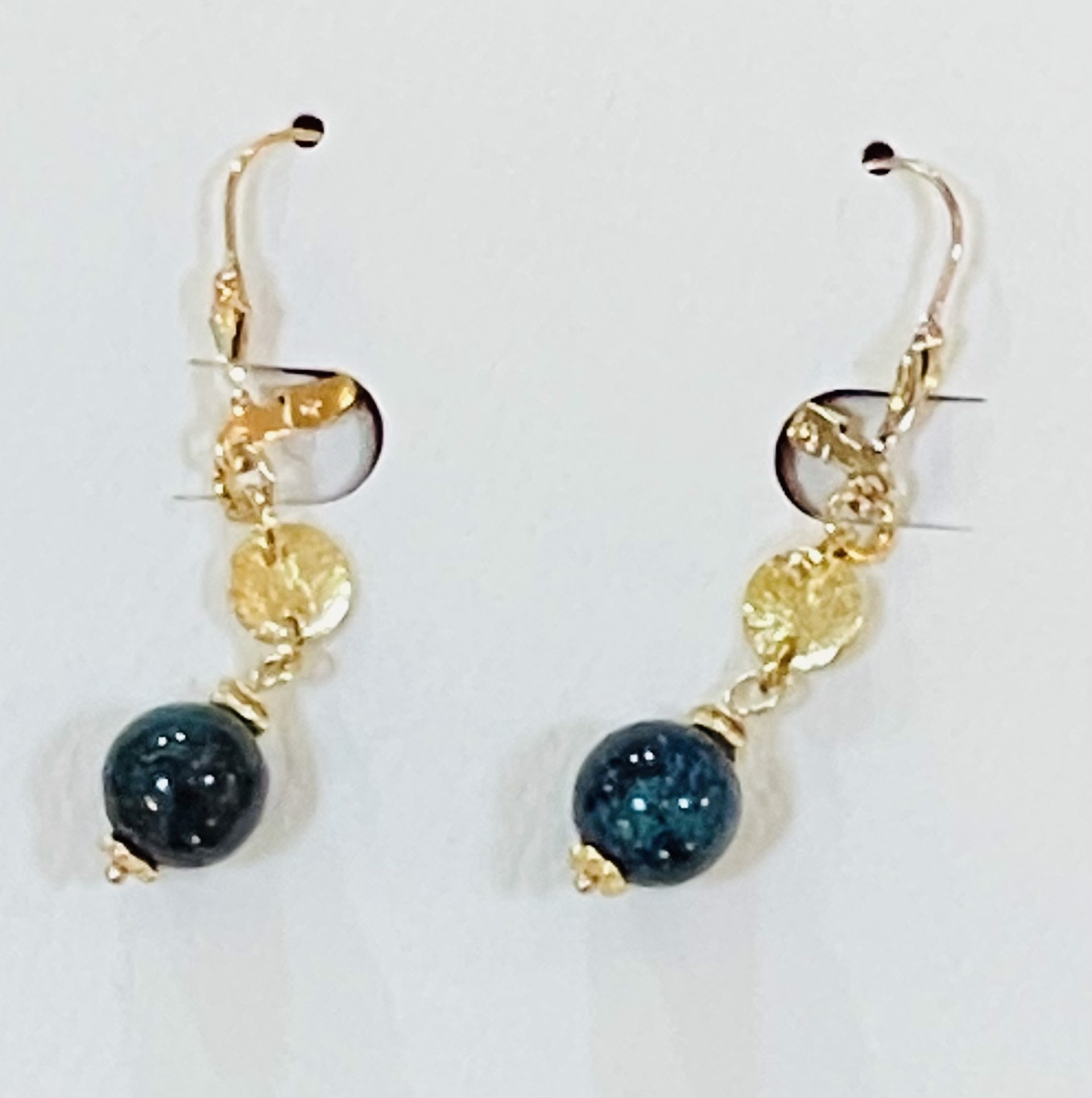 Chrysocolla And Gold Vermeil Earrings by Bonnie Jaus