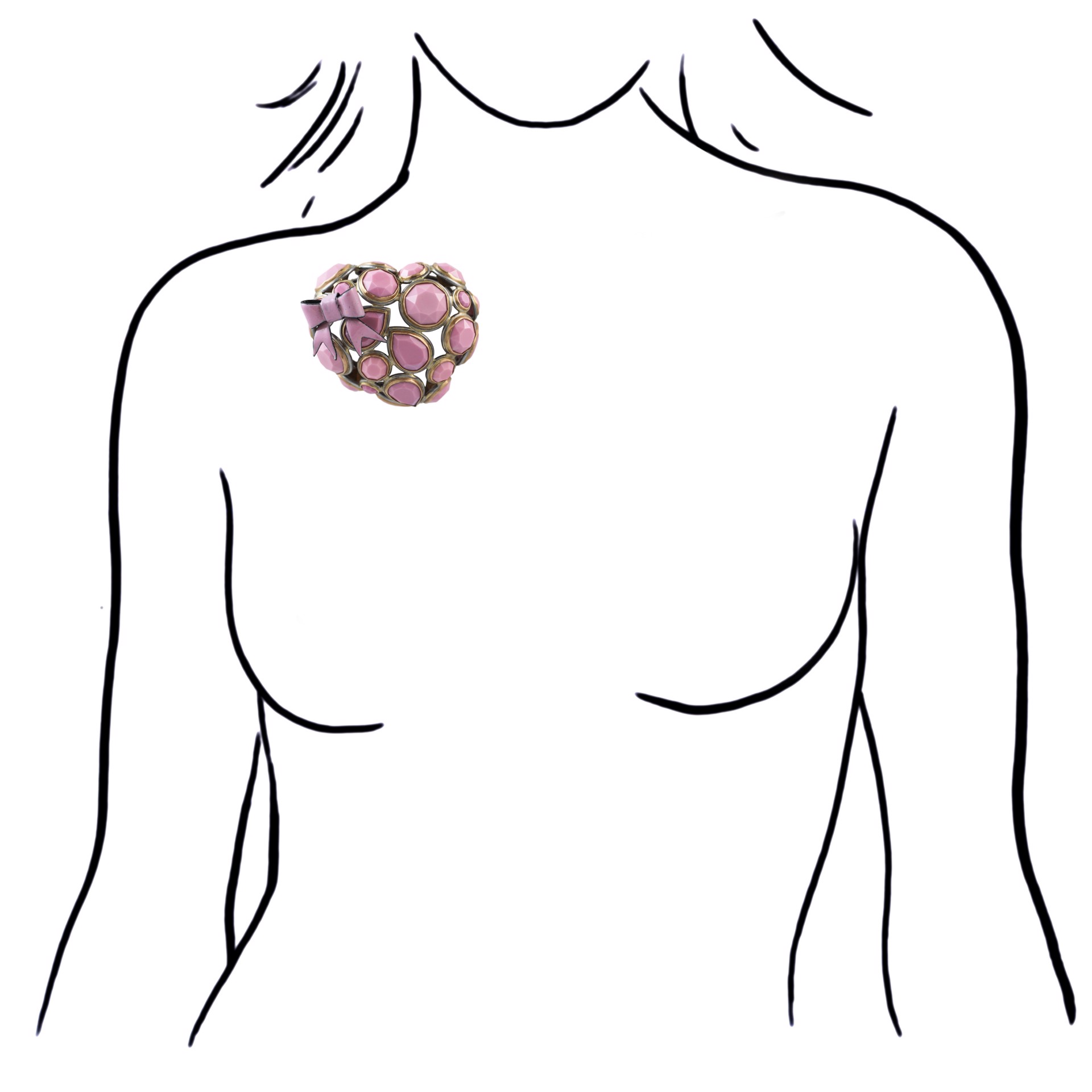 bubblegumheart brooch by Lola Brooks