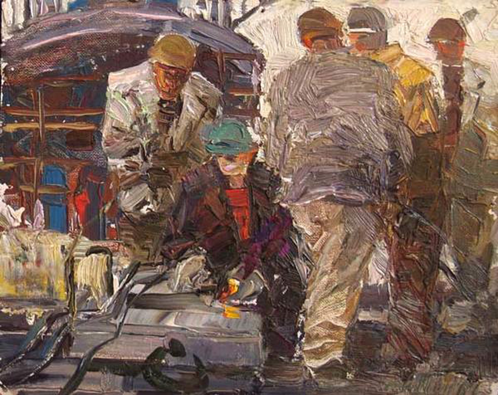 Dock Workers By Alexander Balabaev Paul Scott Gallery