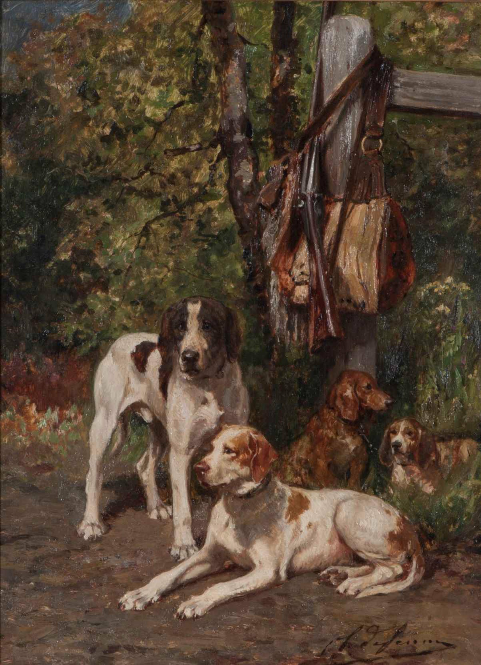 Coupled Bassets and Pointers, a pair by Charles Olivier De Penne