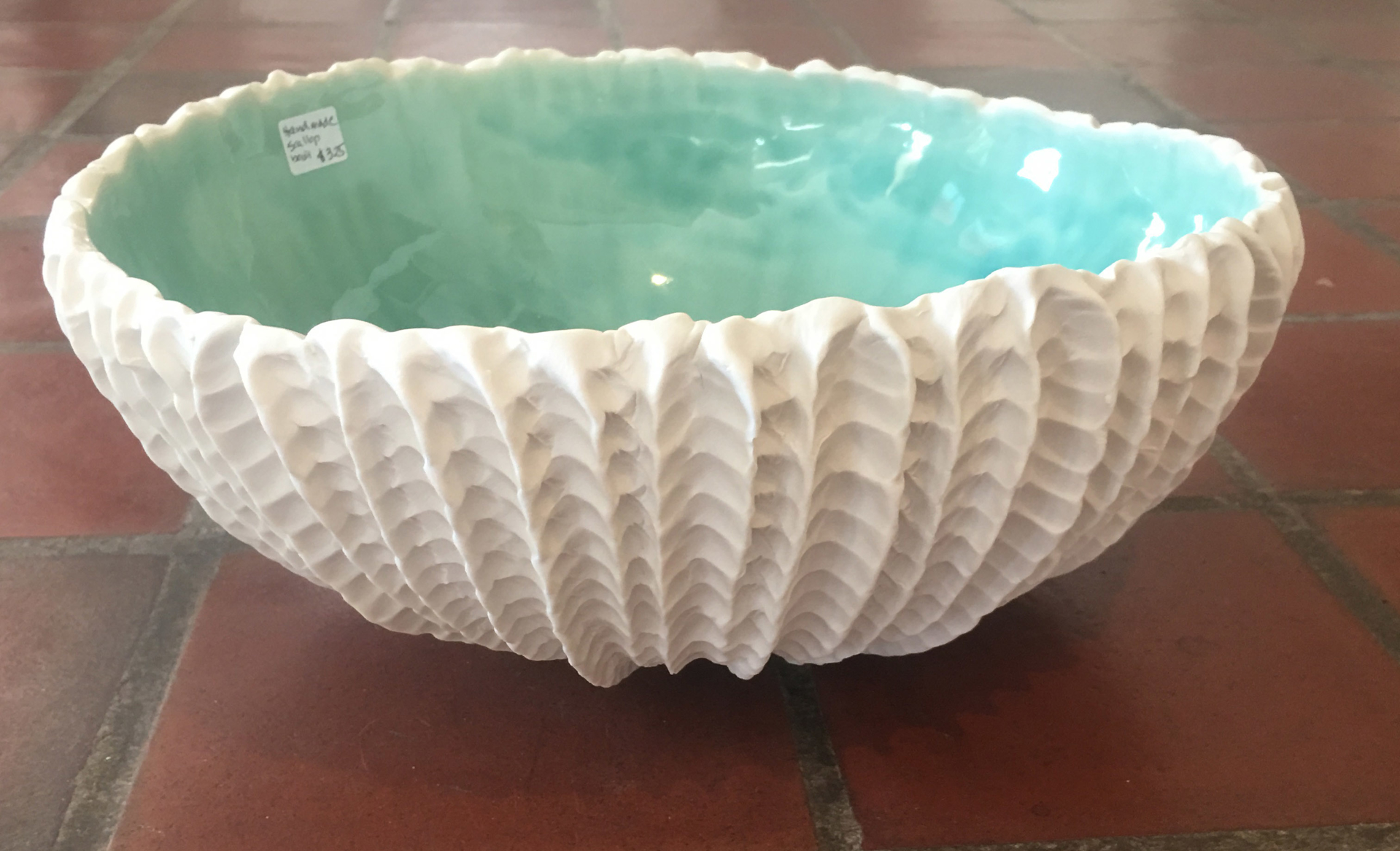 Scallop Clay Bowl with Copper Glaze by Heather Knight