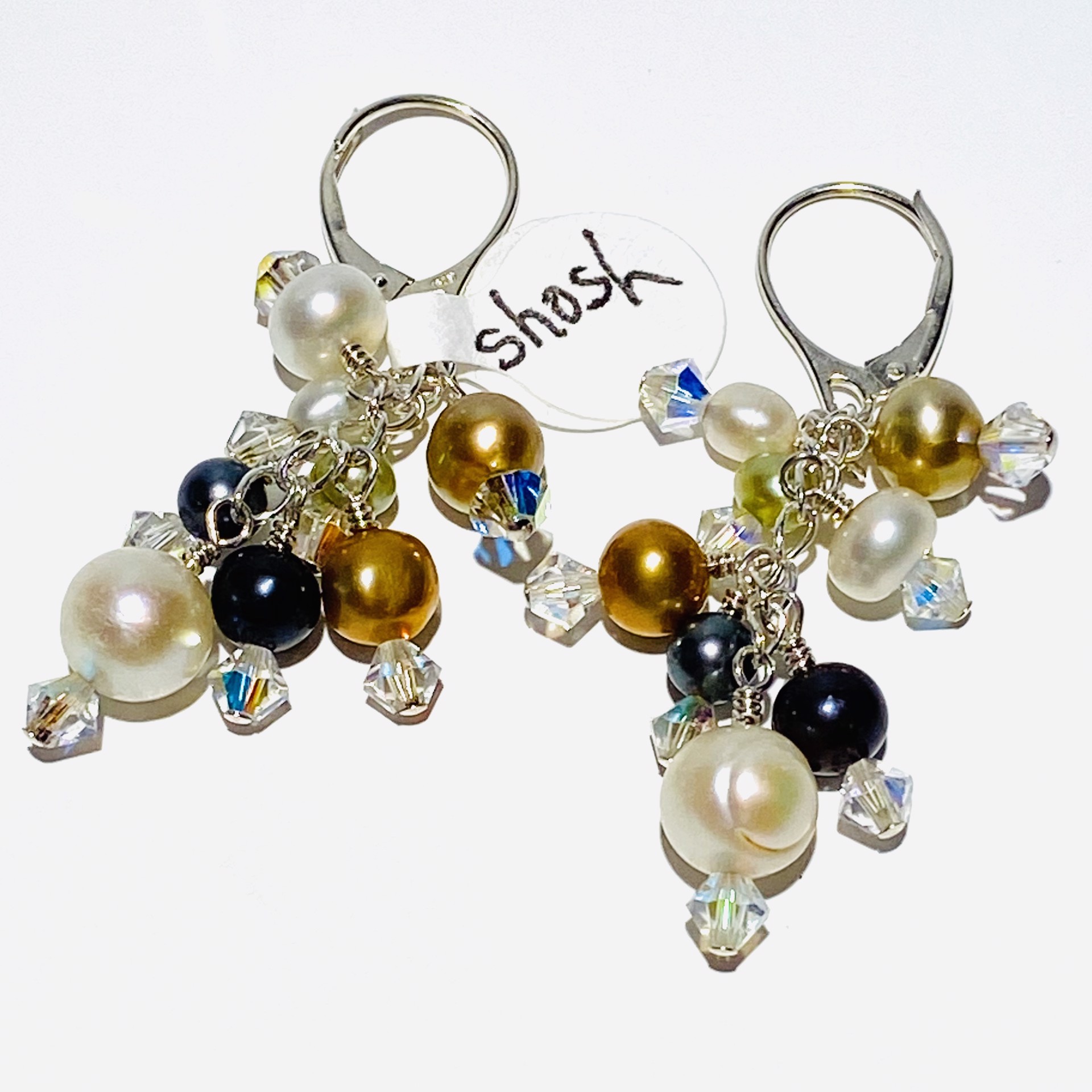 SHOSH20 Crazy In Pearls Earrings by Shoshannah Weinisch