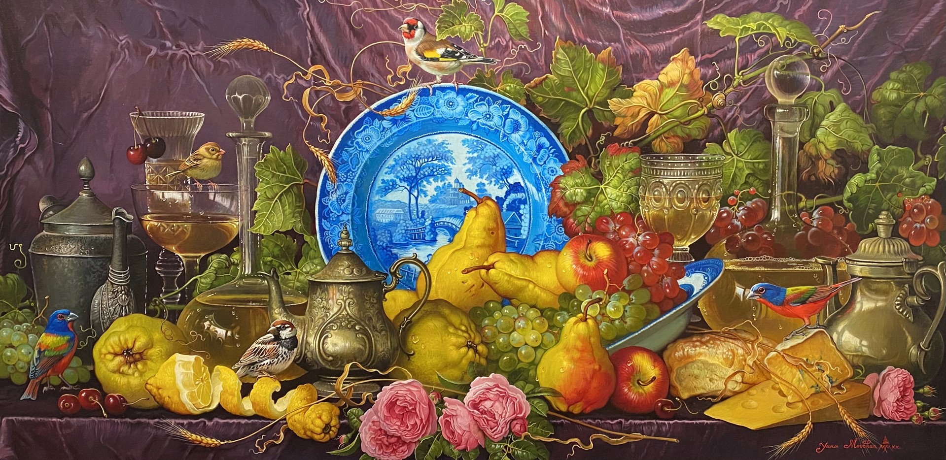 Still Life with Blue Plate by Yana Movchan