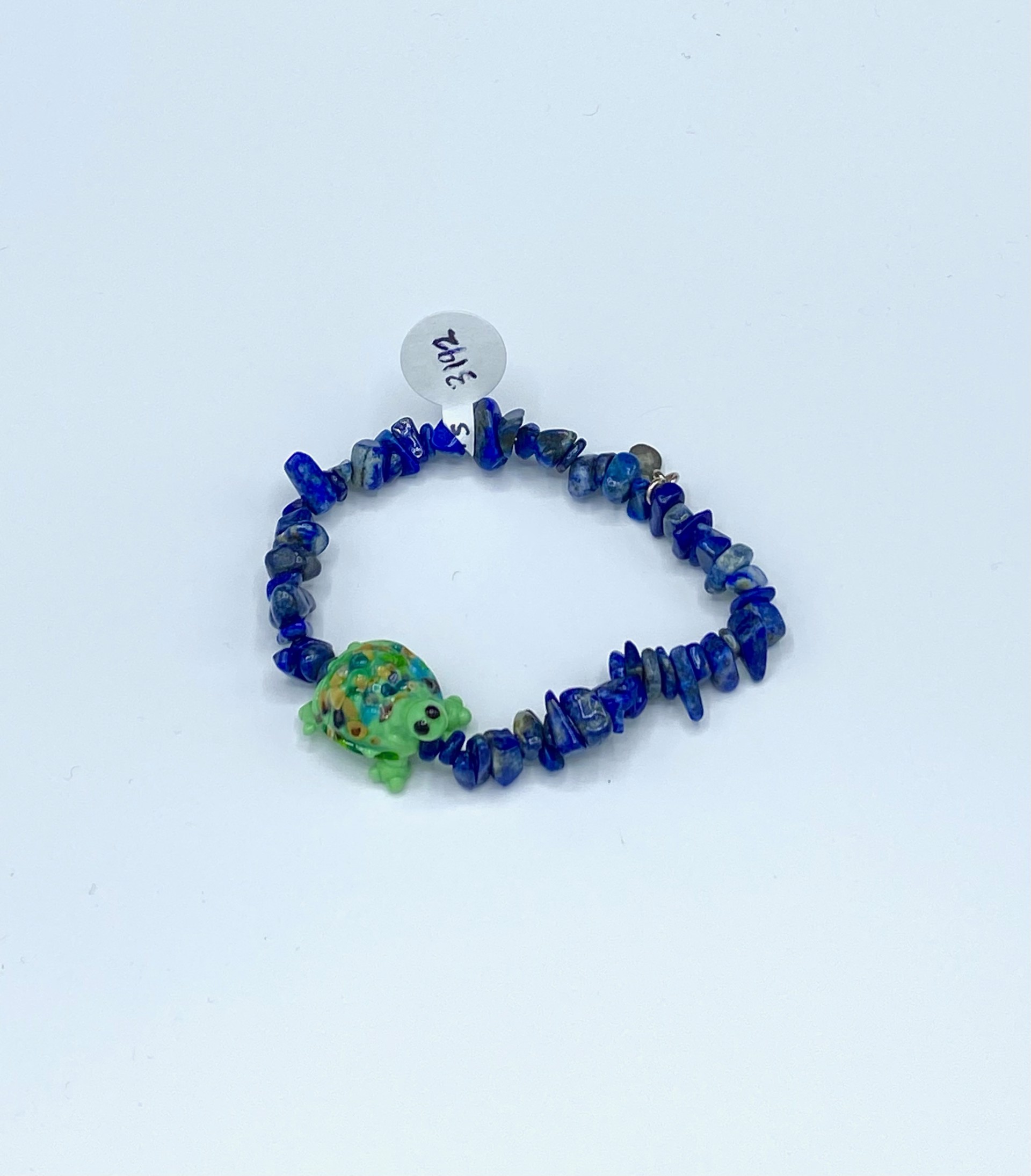 Lapis and Glass Turtle Bracelet by Emelie Hebert