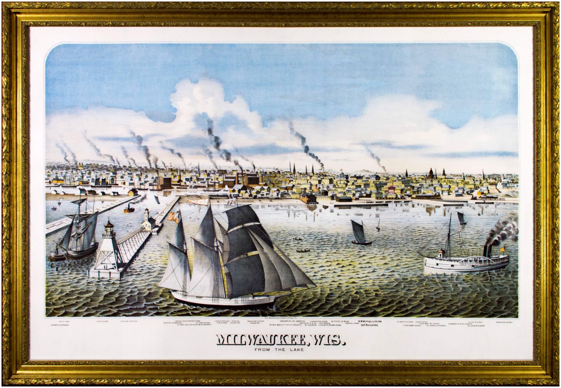Milwaukee, Wisconsin From the Lake c.1880 by Unknown