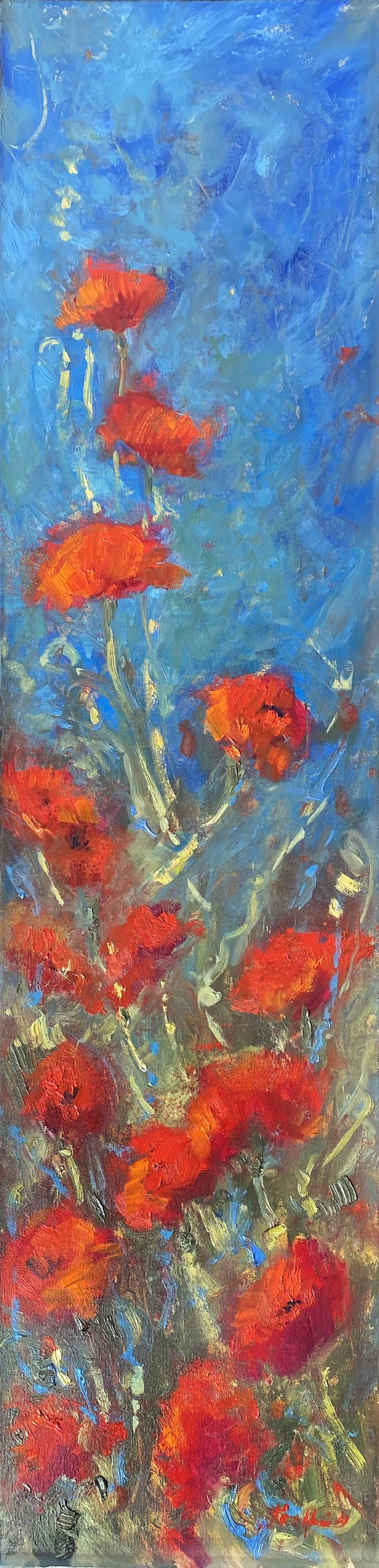 "Poppies from Middle Italy" original oil painting by Karen Hewitt Hagan