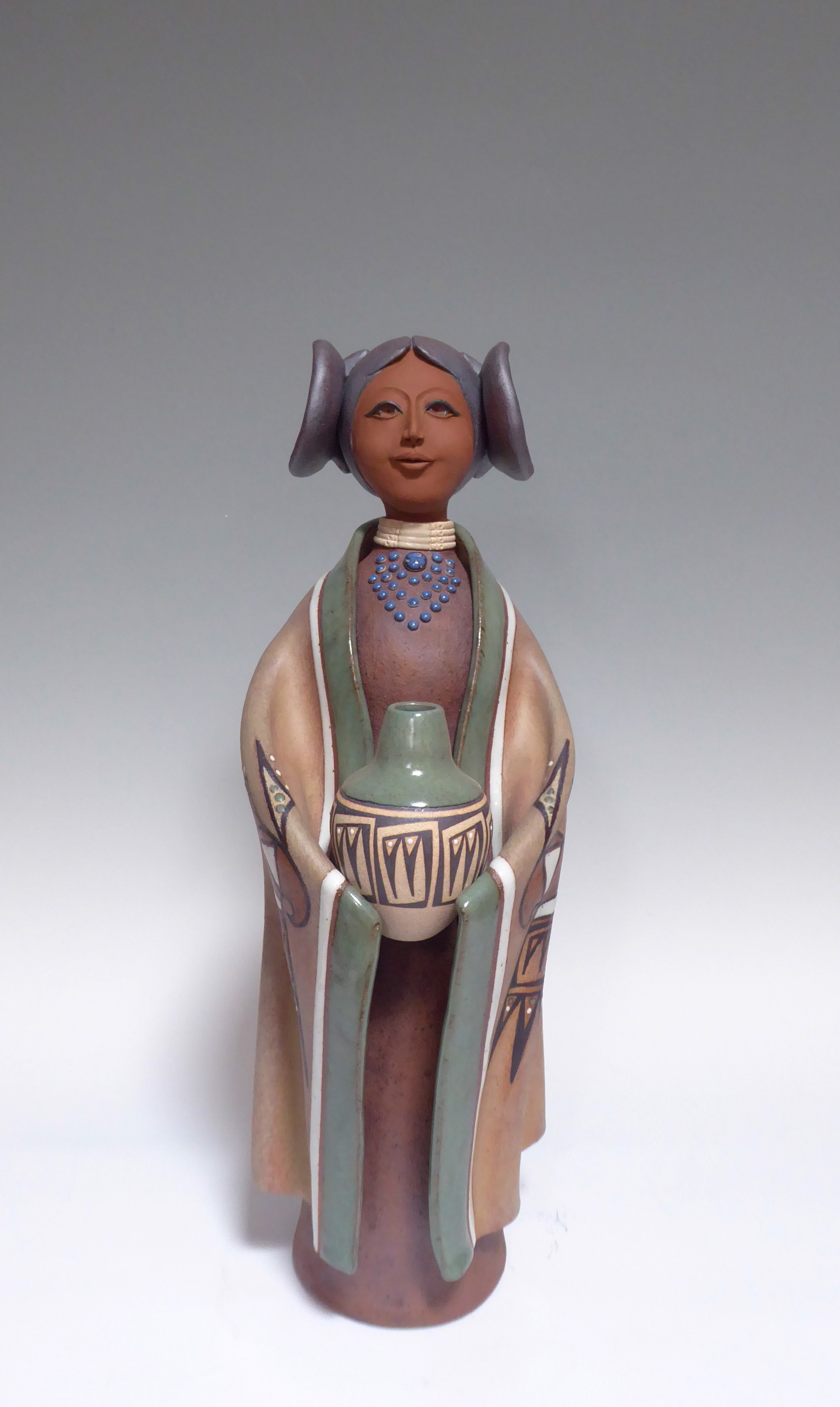 Hopi Maiden Standing Green by Terry Slonaker