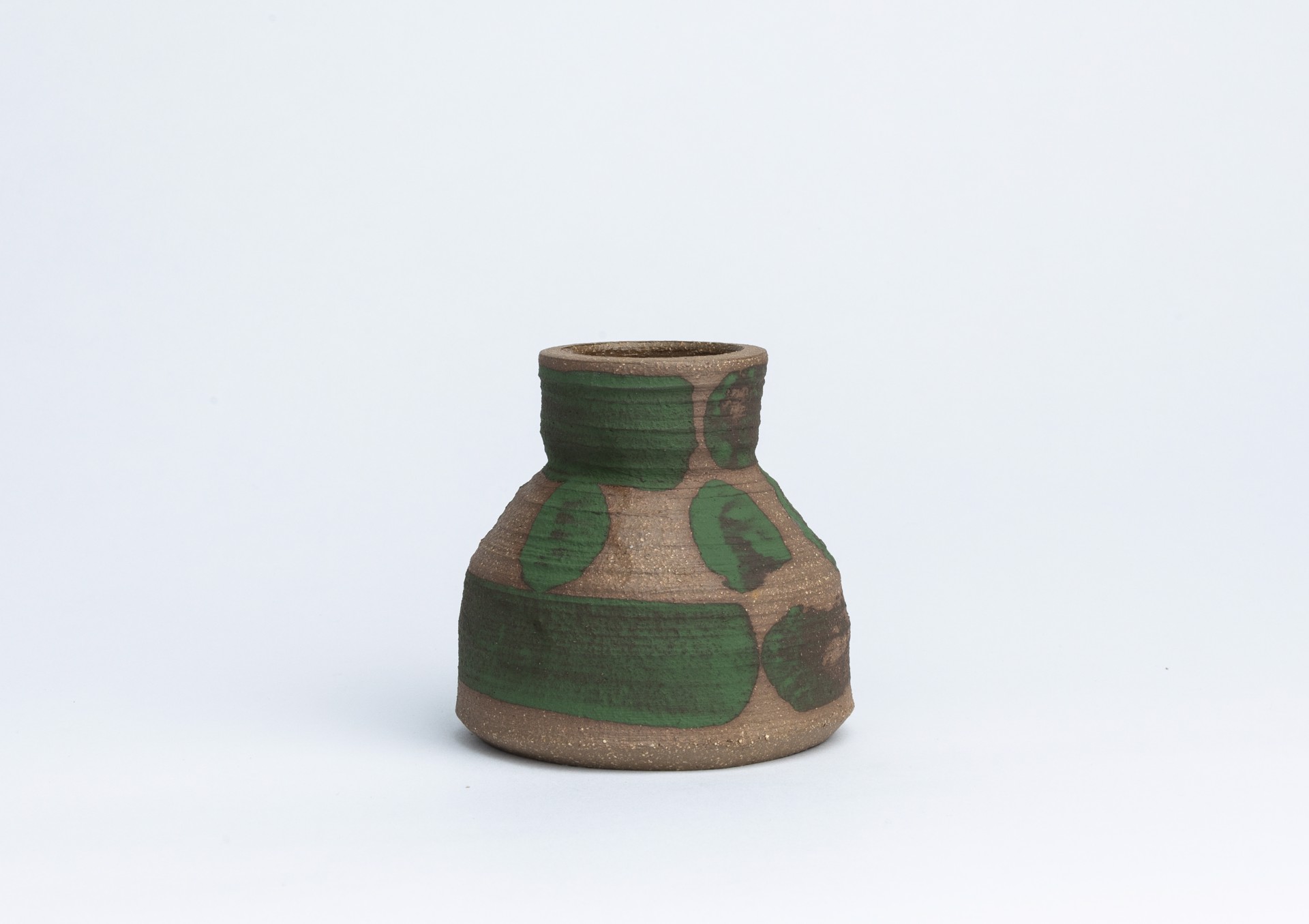 Green Patterned Bud Vase by Glory Day Loflin Ceramics