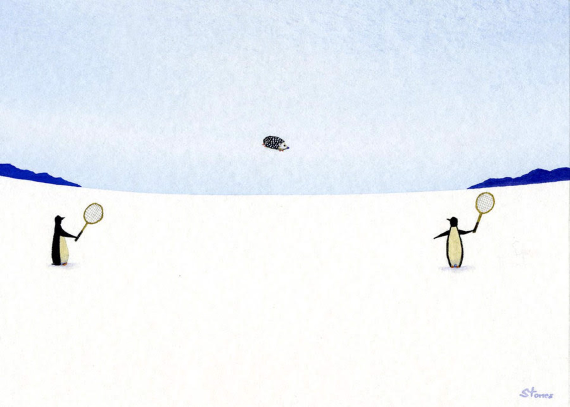 Penguins, Hedgehog, Tennis by Greg Stones