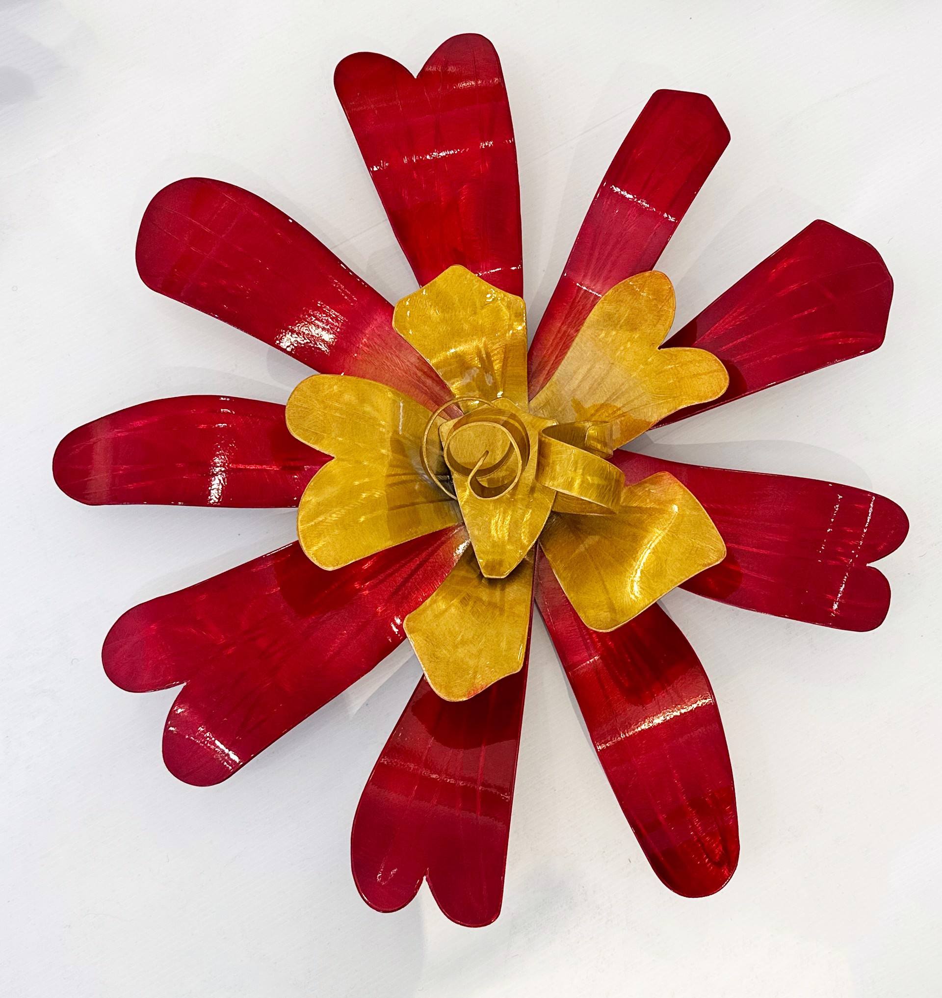 Red and Gold Wall Flower by Steve Zaluski