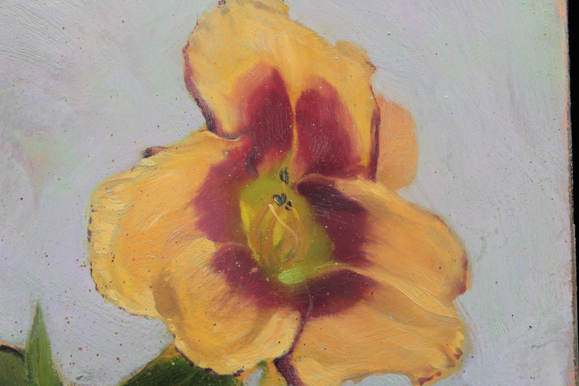 Day Lilies with Day Lily Painting by Benjamin J. Shamback