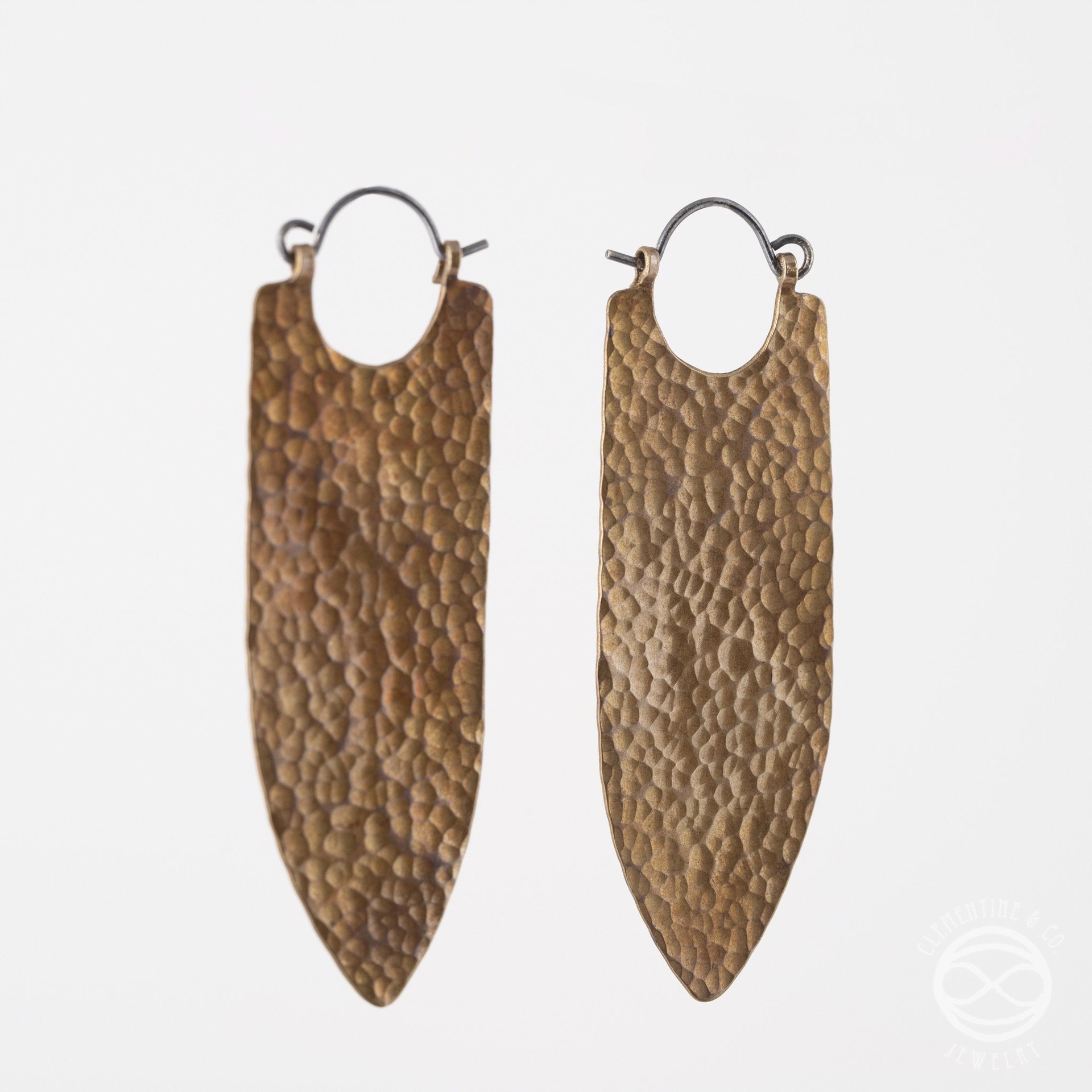 Banner Earrings in Antiqued Brass by Clementine & Co. Jewelry