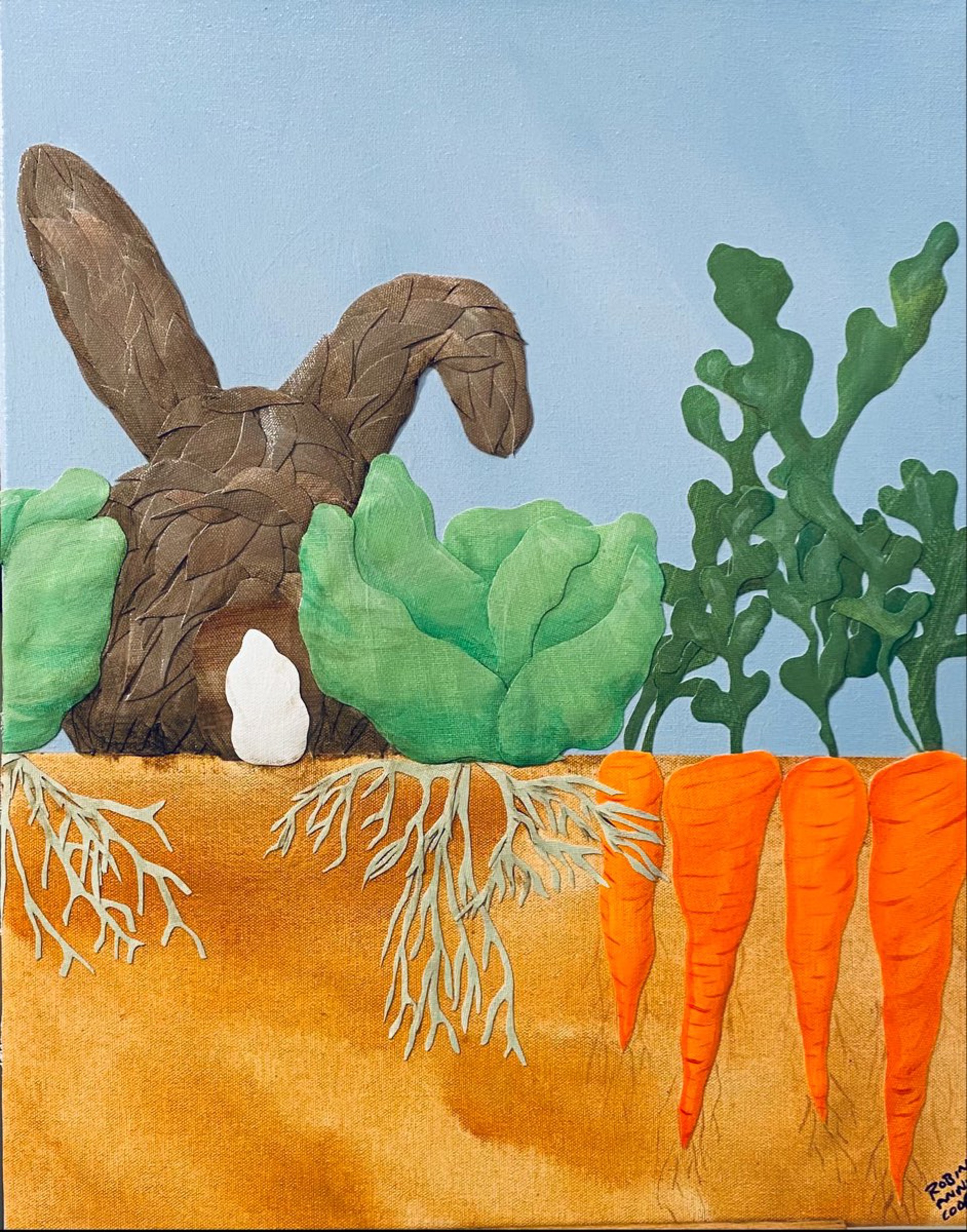 Rabbit In Cabbage Patch by Robin Cooper