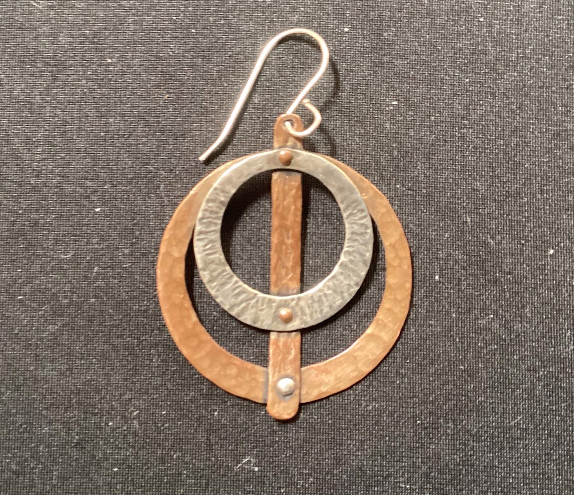 Silver, Copper, Circle, Earring Commission (Gary Lunsford) by Grace Ashford