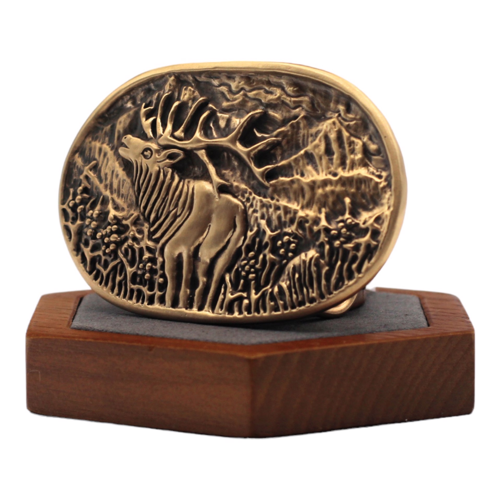 Bronze Elk Belt Buckle by Louisa Berky