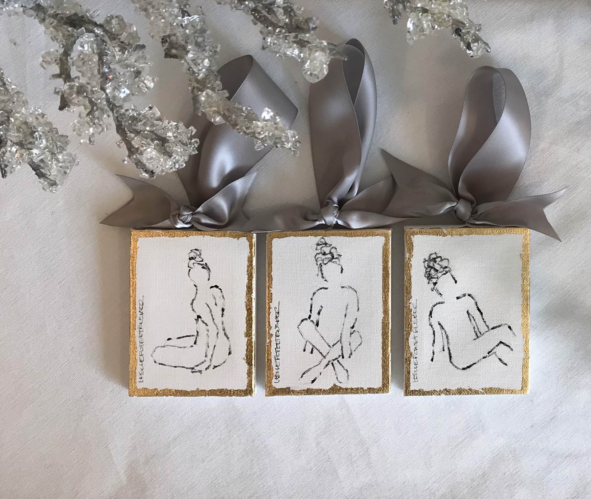 2021 Holiday Figure Ornaments, Set of Three, Group 4 by Leslie Poteet Busker