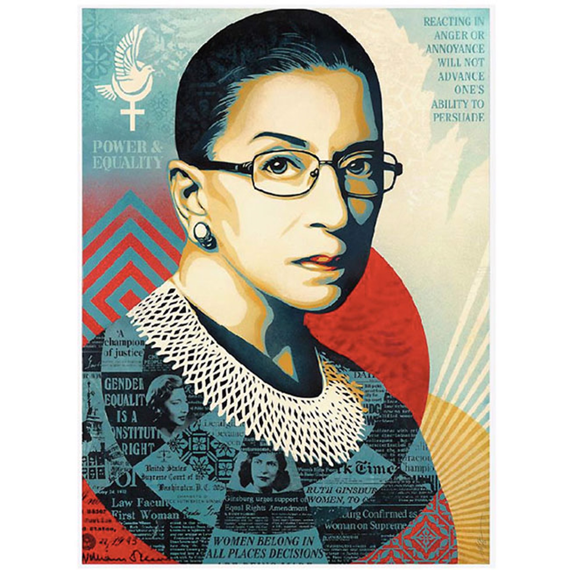 A Champion of Justice (Ruth Bader Ginsburg) Version 1 by Shepard Fairey