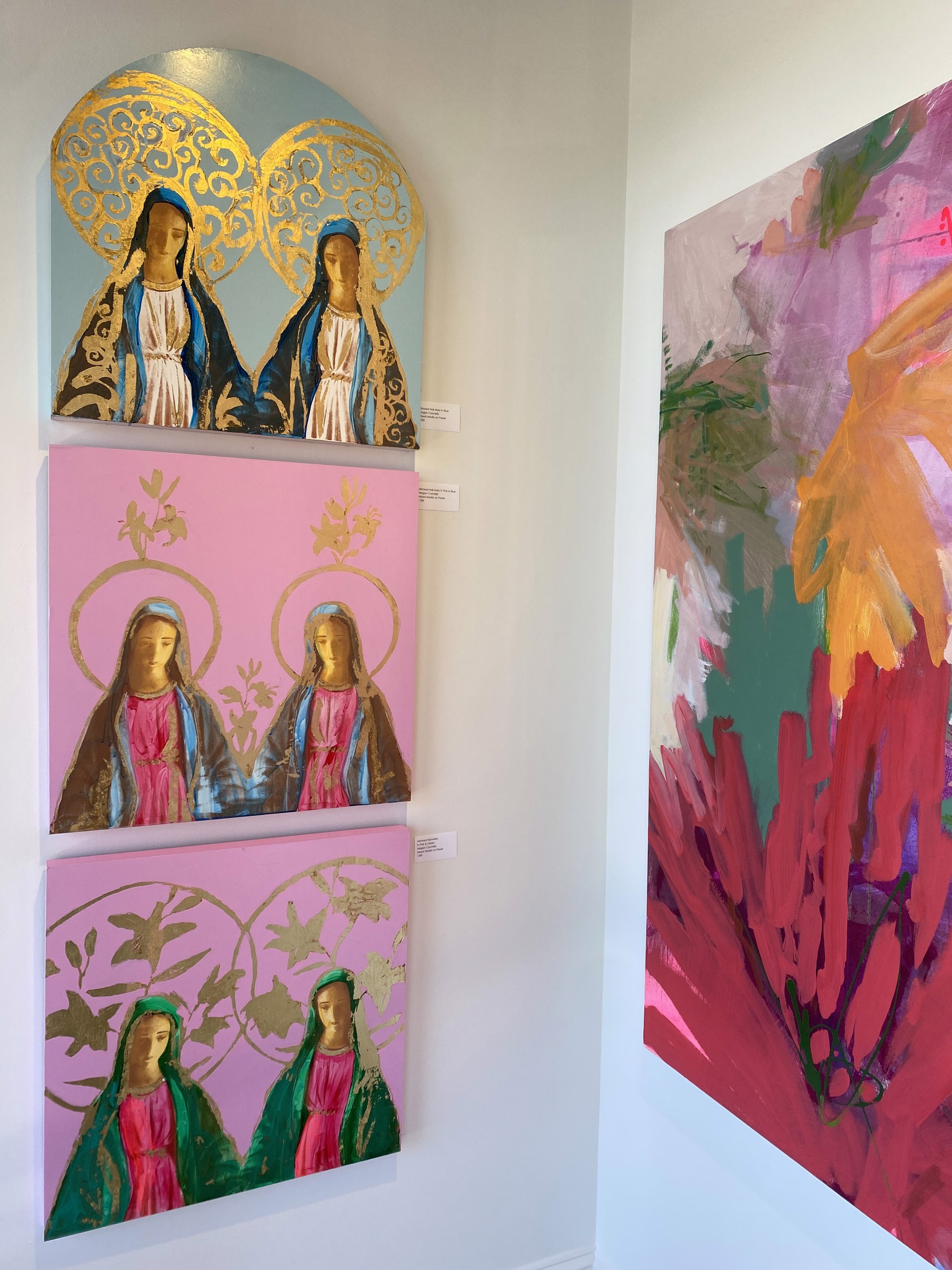 Mirrored Hail Mary in Pink and Green by Megan Coonelly