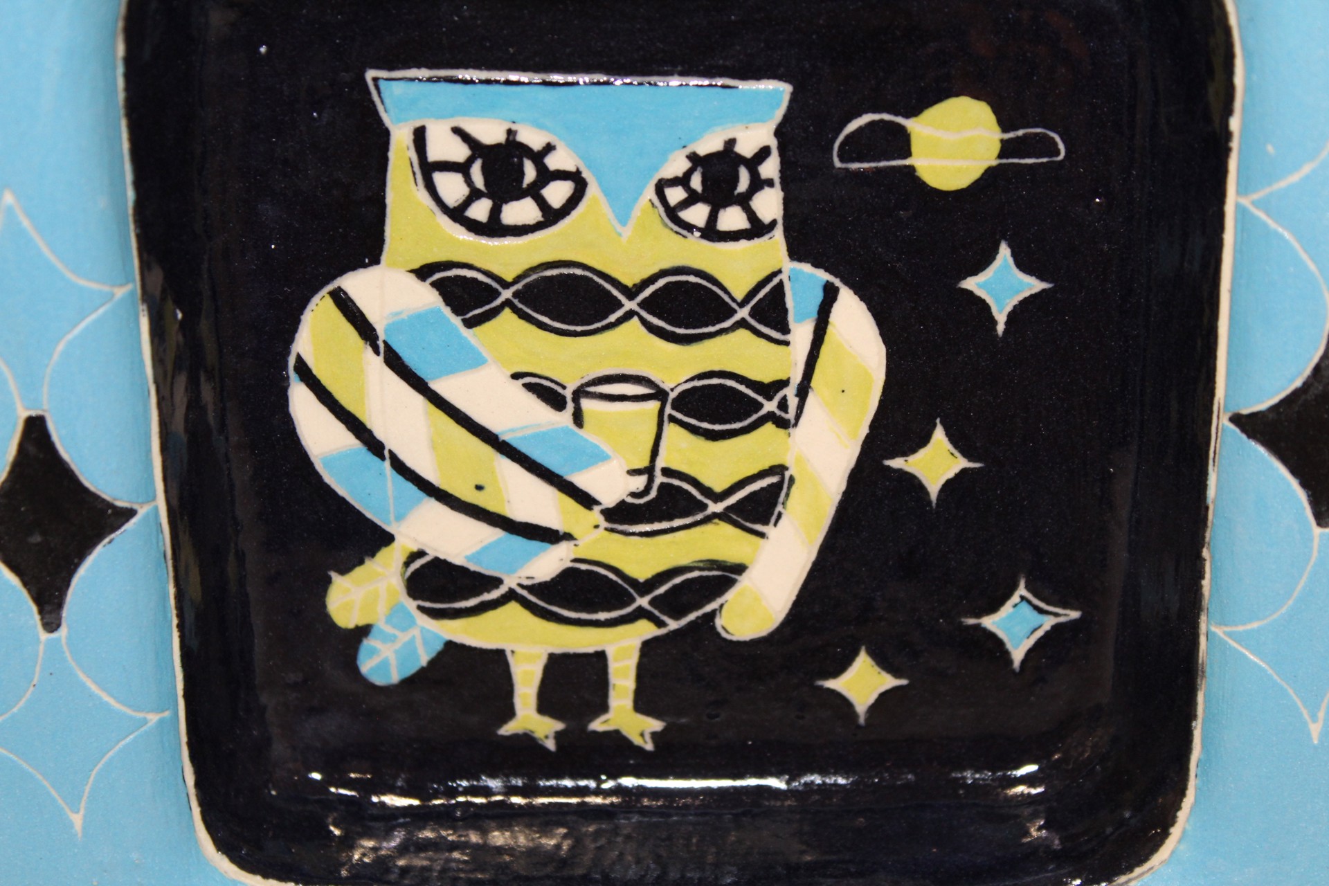 Small Owl Plate - Night Owl 7 by Tammy Smith