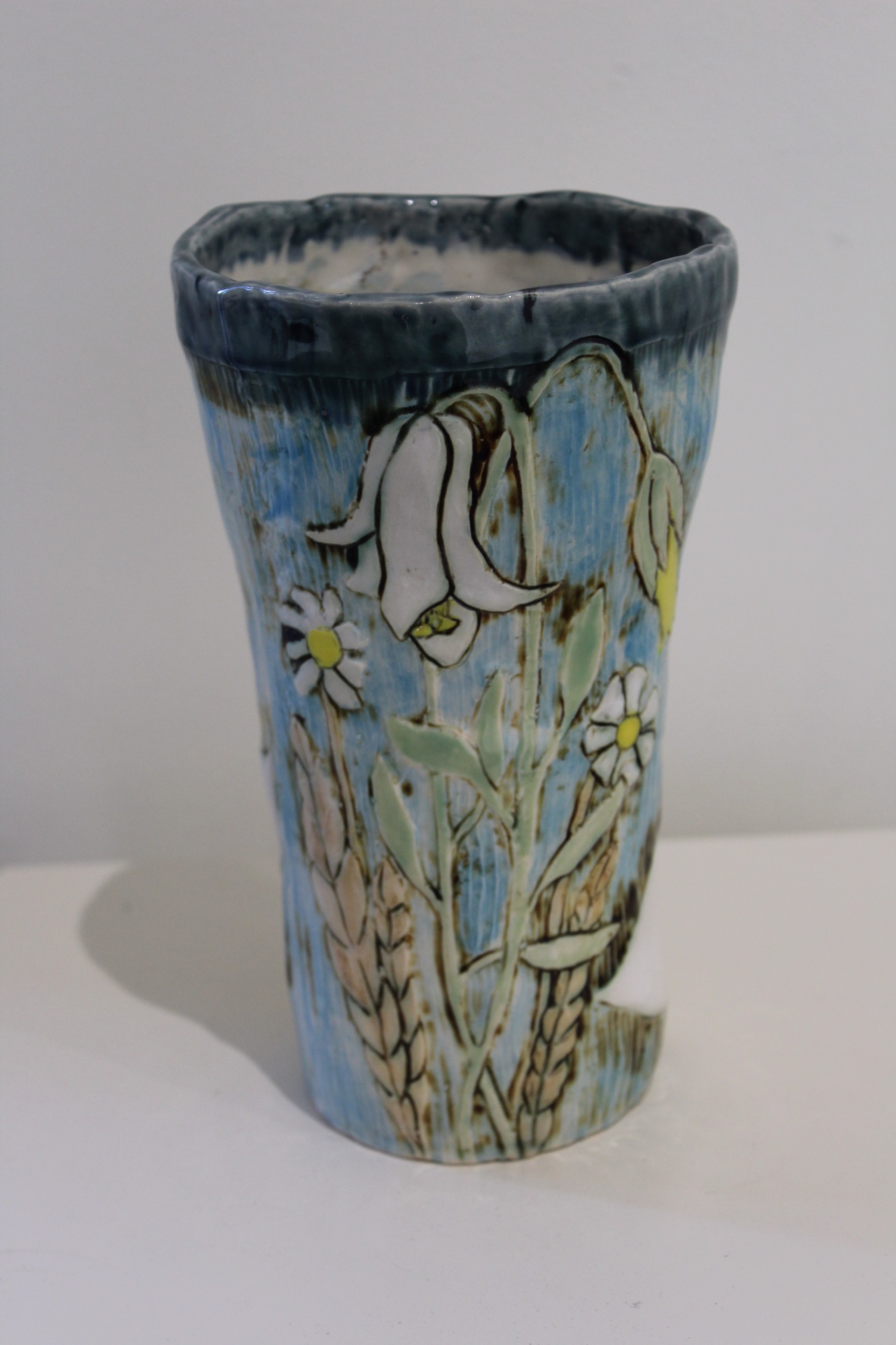 Birds and Flowers Vase (NB244) by Nini Bodenheimer
