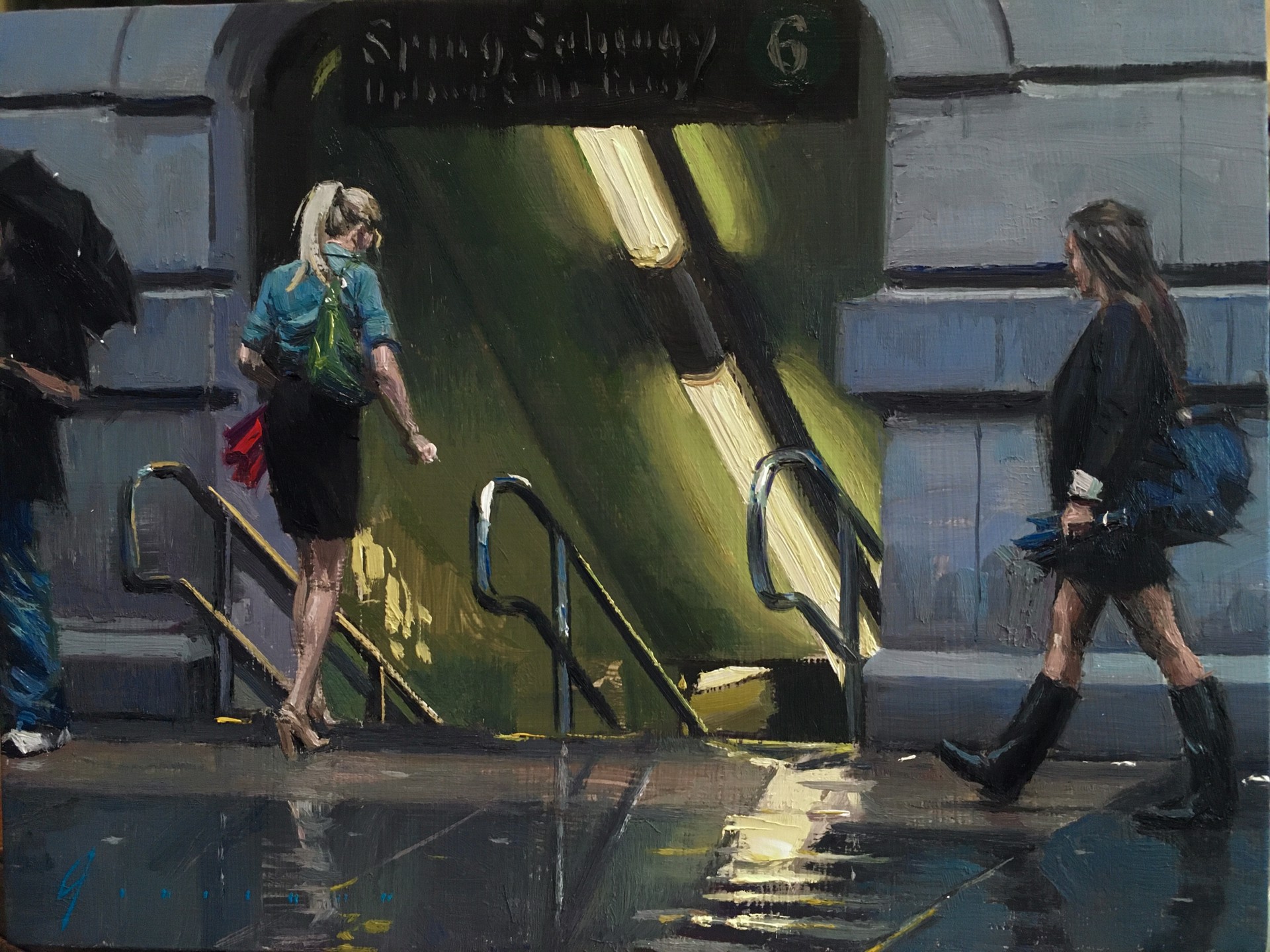 Subway Entrance - Nocturne by Vincent Giarrano