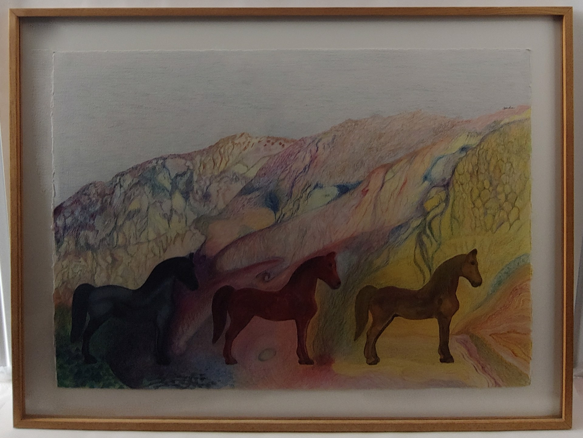 3 Horses - Painting by David Amdur