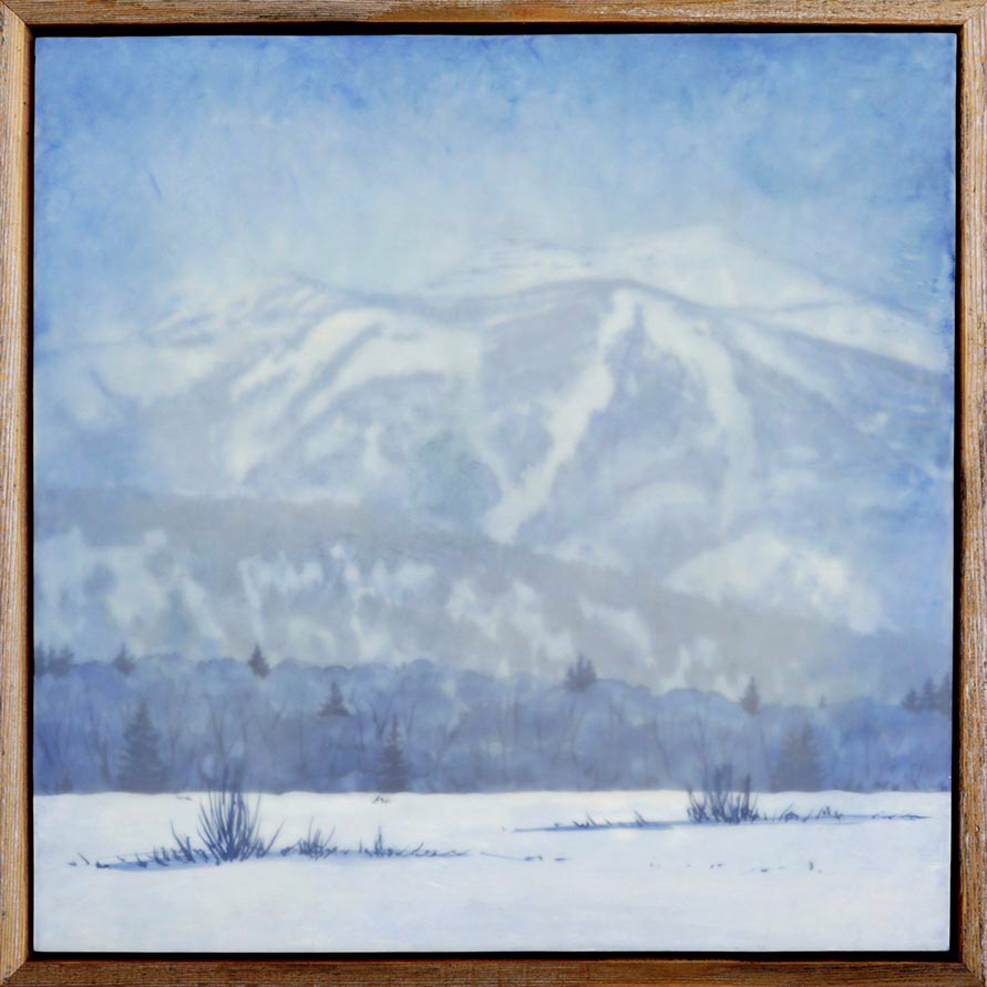 Encaustic Painting Winter Scene