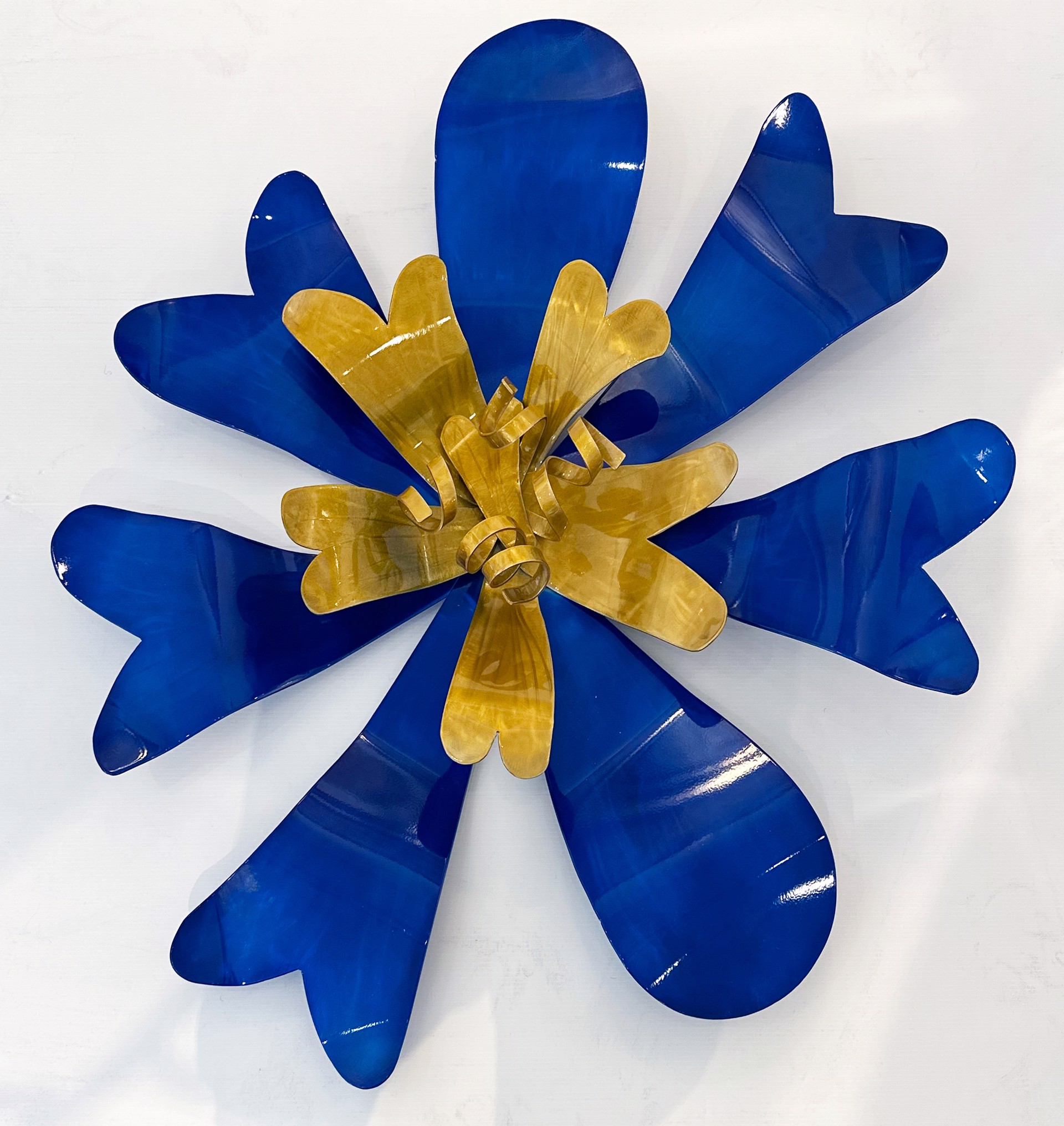 Blue and Gold Wall Flower by Steve Zaluski