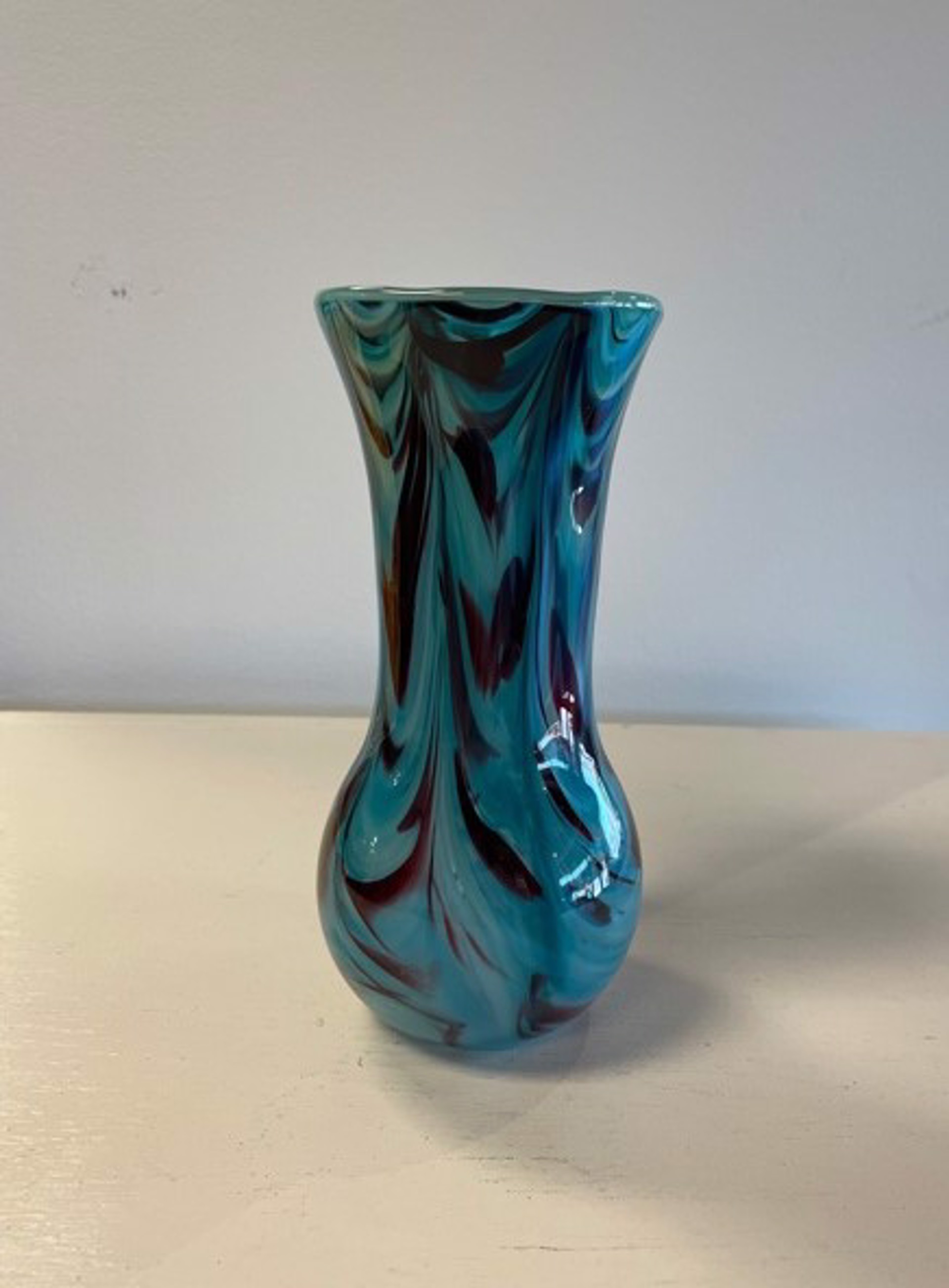 Painted Lady Vase - Victorian Spring by AlBo Glass