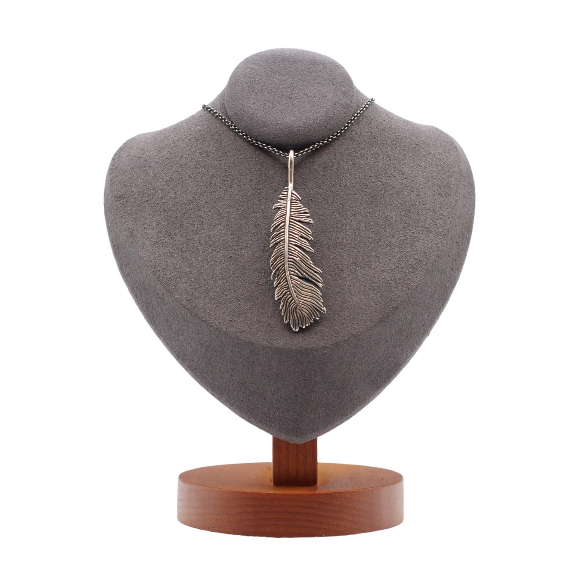 Silver Feather Necklace by Louisa Berky