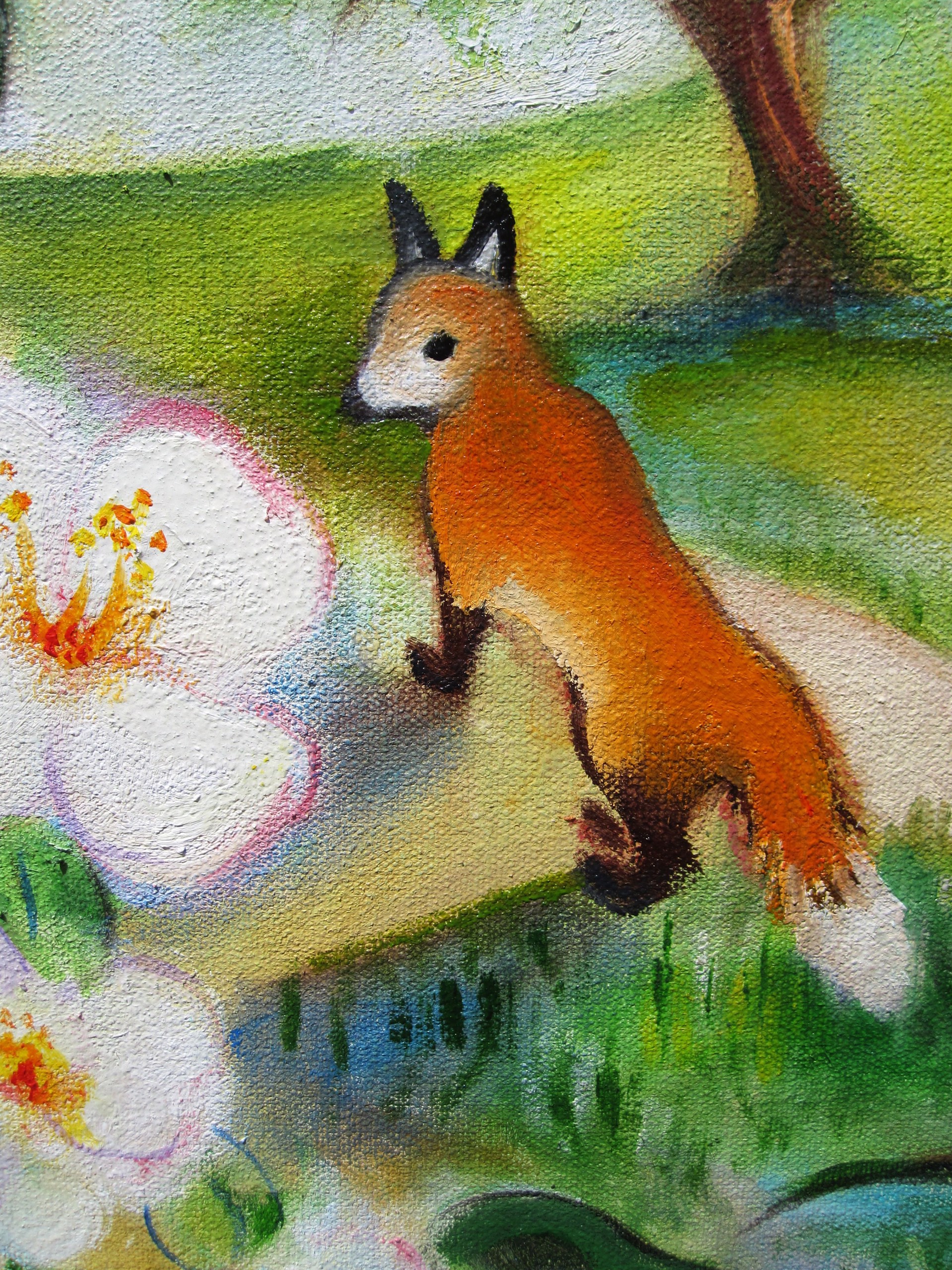 Apple Orchard with Foxes by Zoa Ace