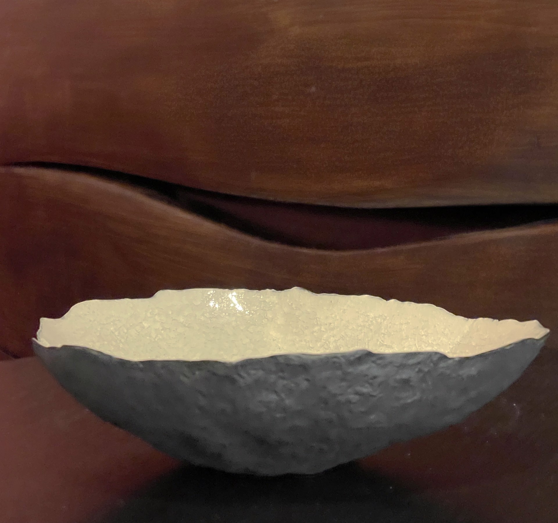 Vessel with white crackles - one of 2 by Cristina Salusti