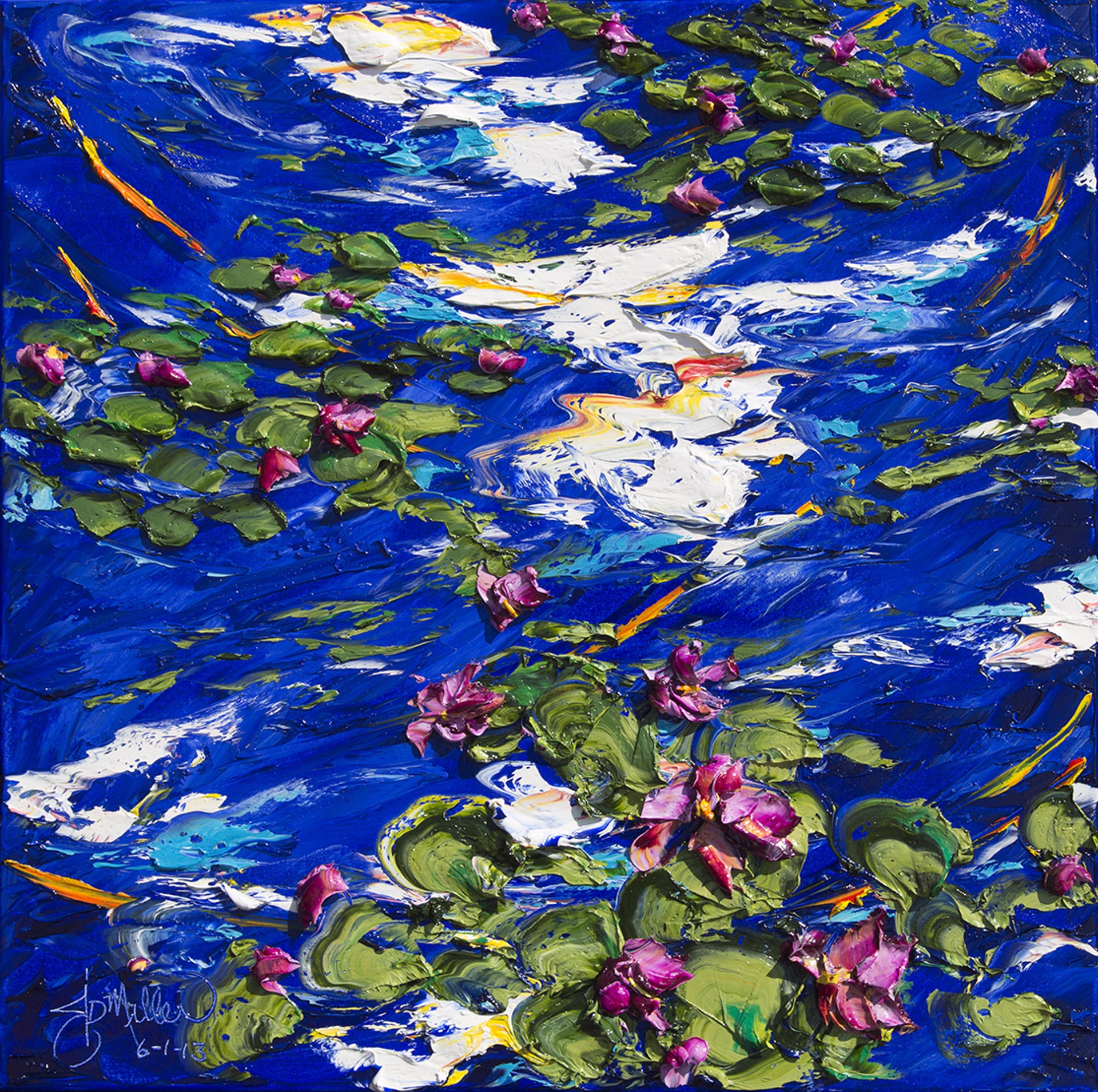Royal Blue Waterlilies LIVE by JD Miller