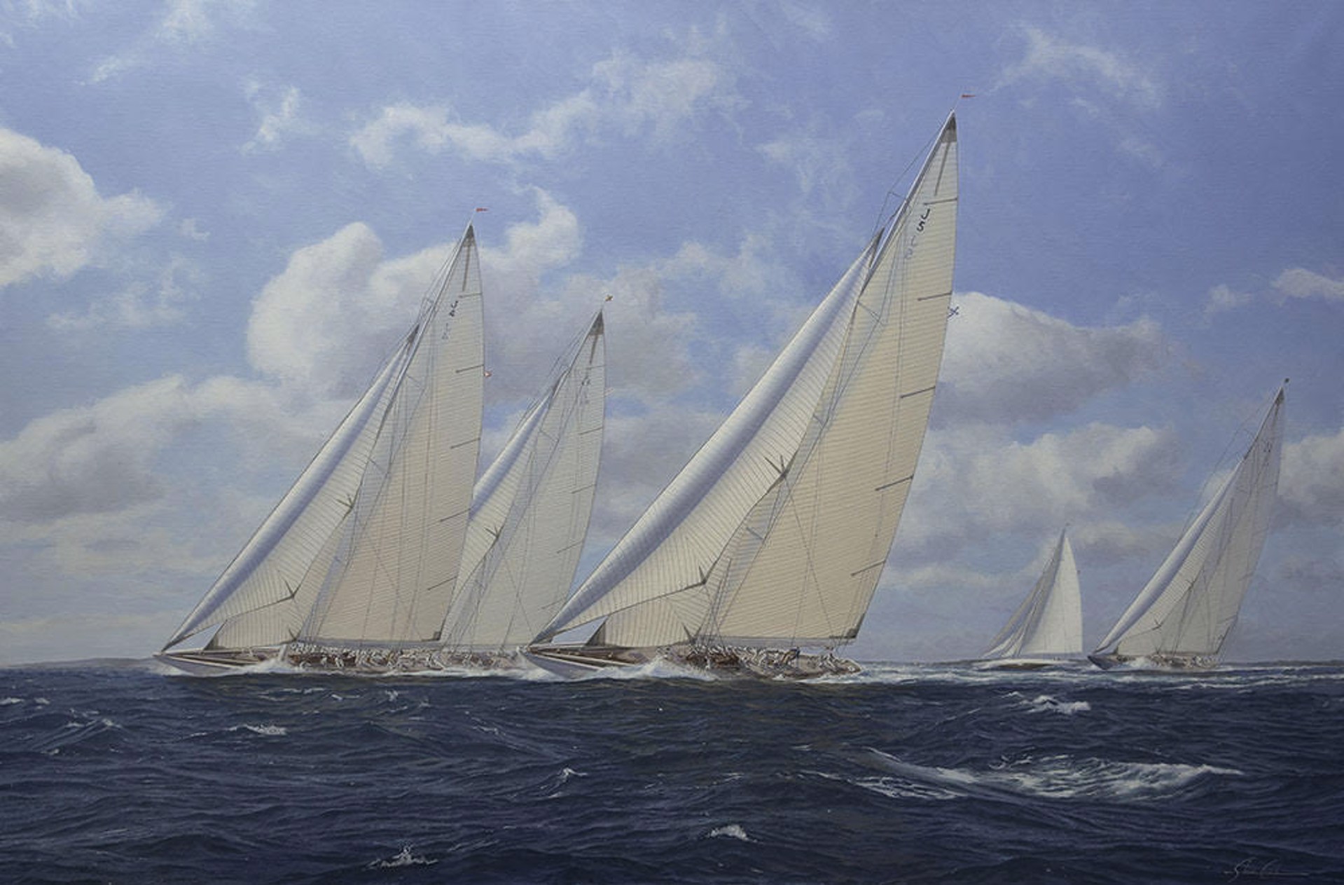 A Close Start. New York Yacht Club Run August 20th Buzzards Bay by Shane Michael Couch