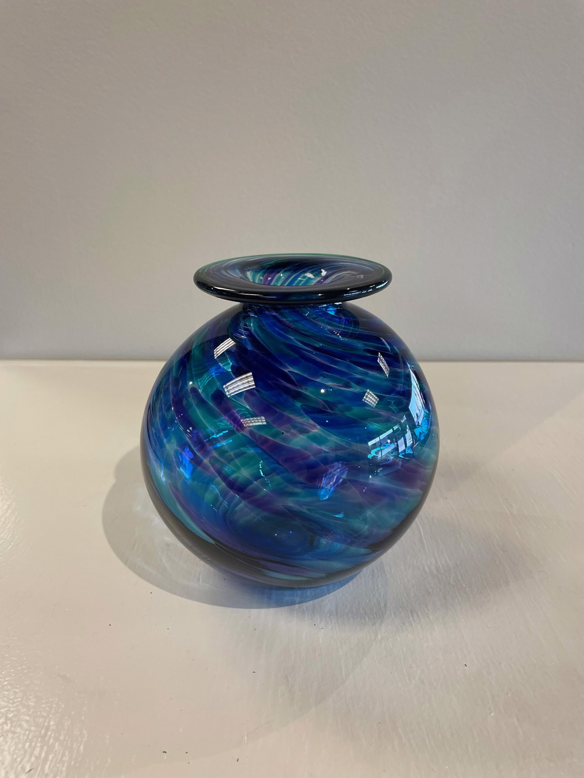 Flat Lip Vase - purple by AlBo Glass